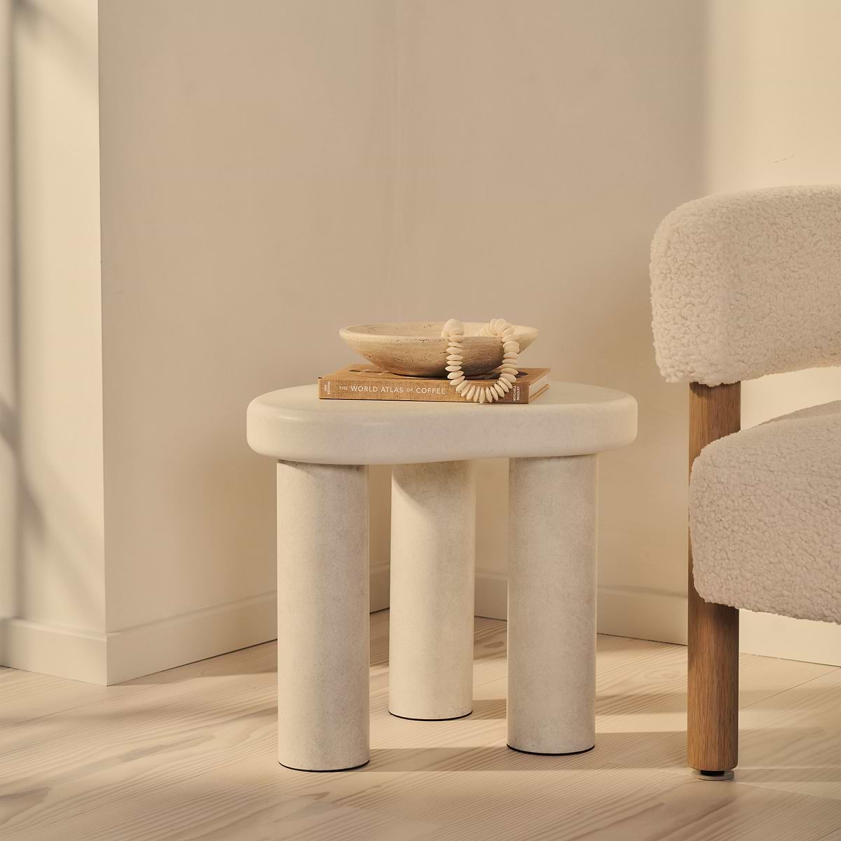 Savanna - Concrete Irregular Wooden Side Table