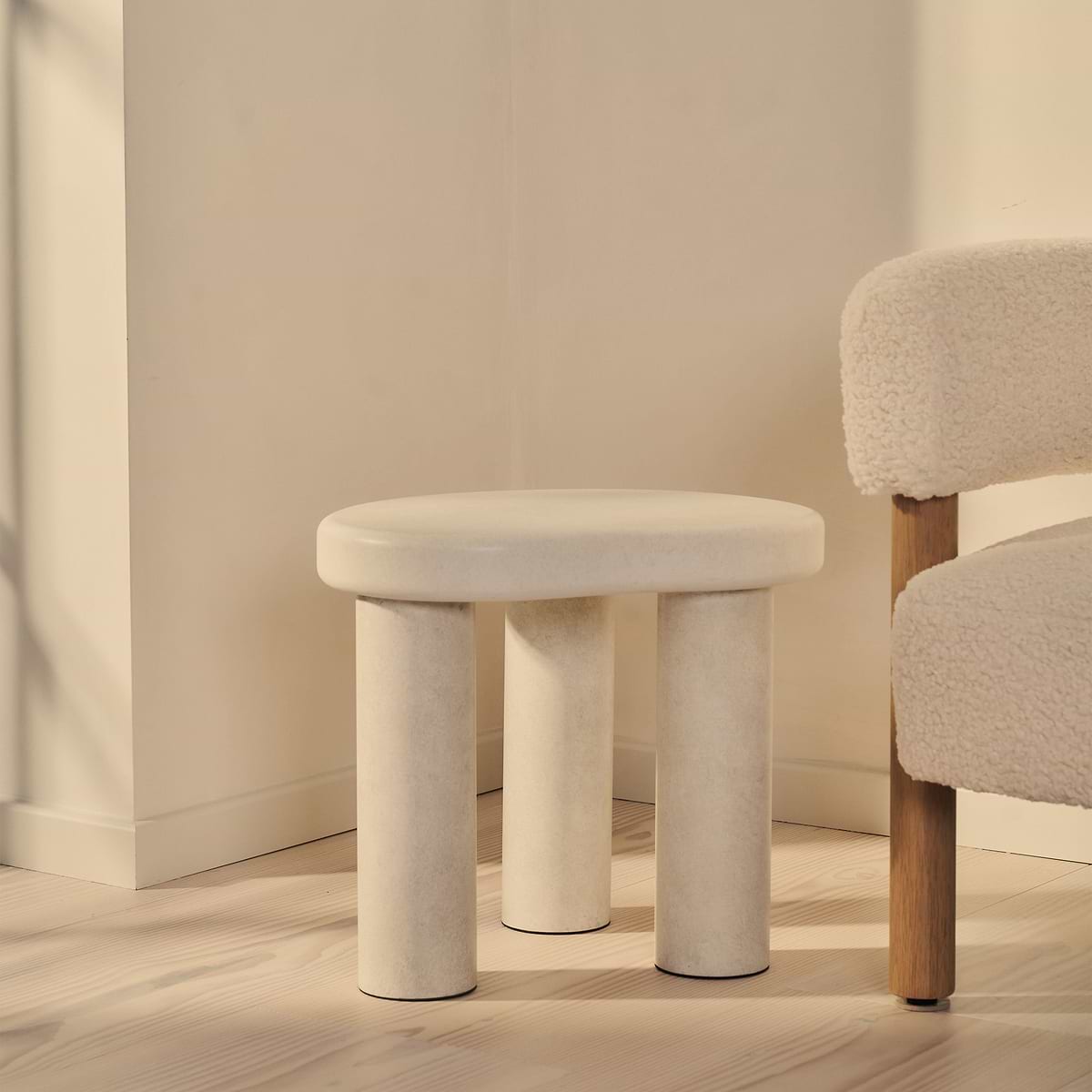 Savanna - Concrete Irregular Wooden Side Table