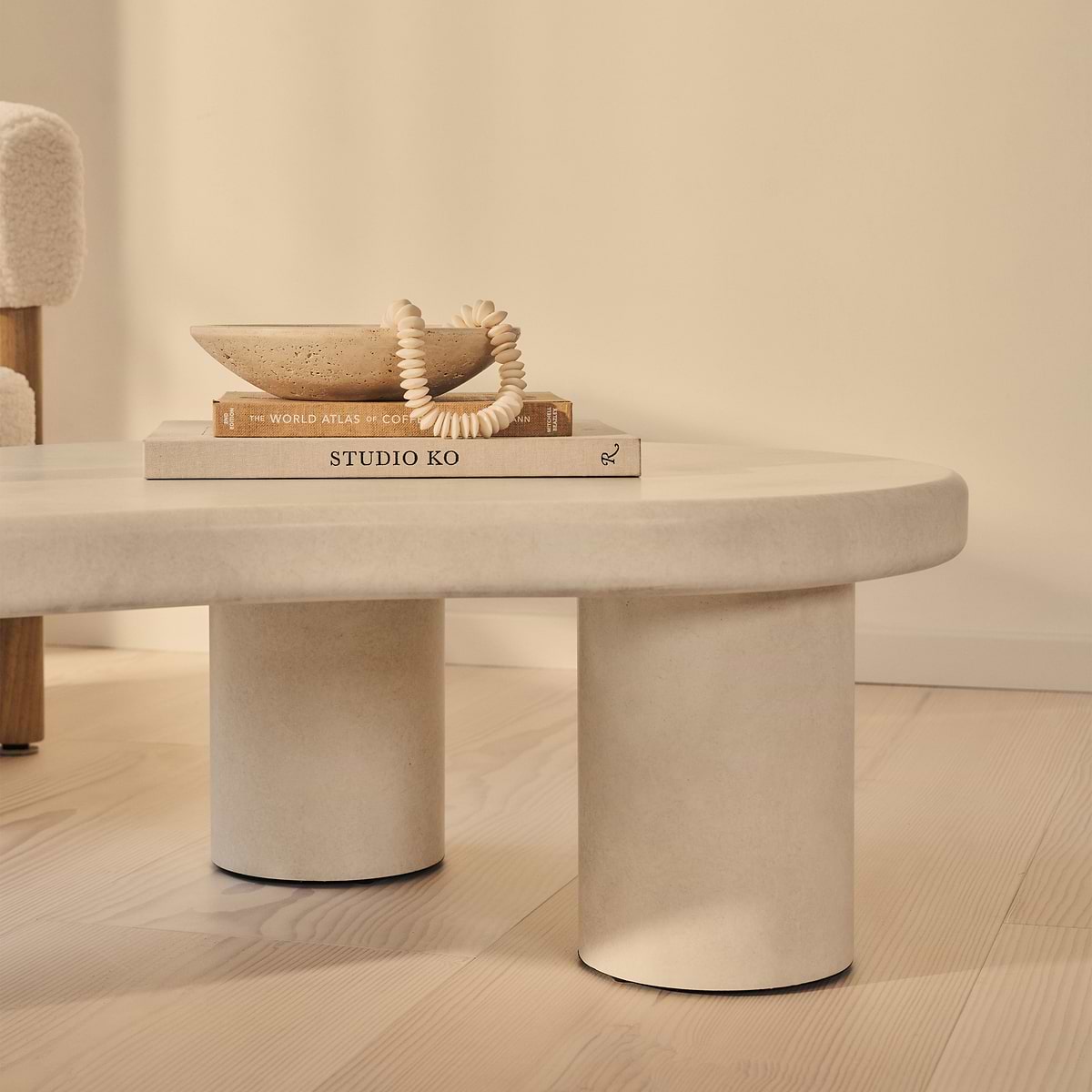 Savanna - Large Concrete Irregular Wooden Coffee Table