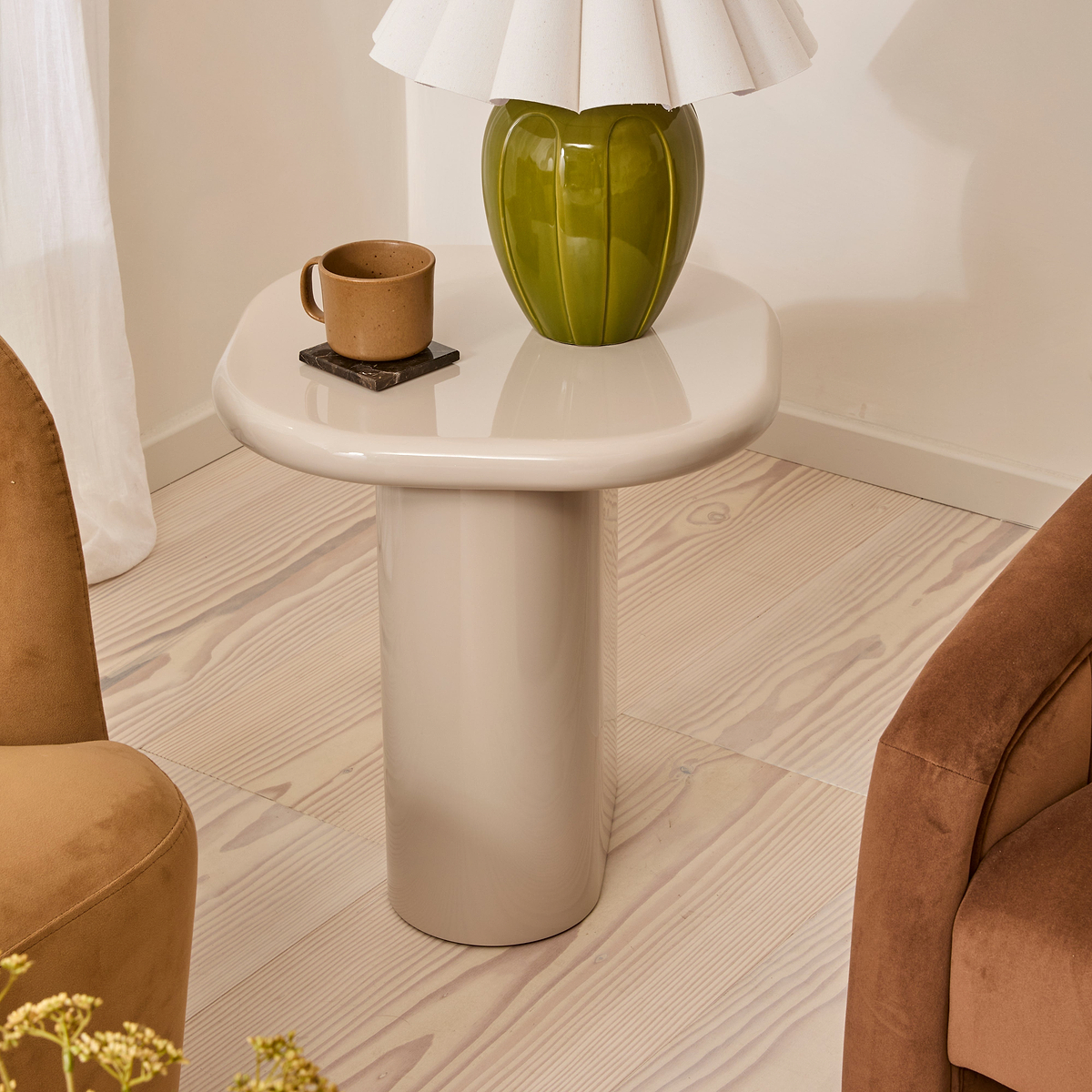 Rivington - High Gloss Ivory Rectangular Side Table