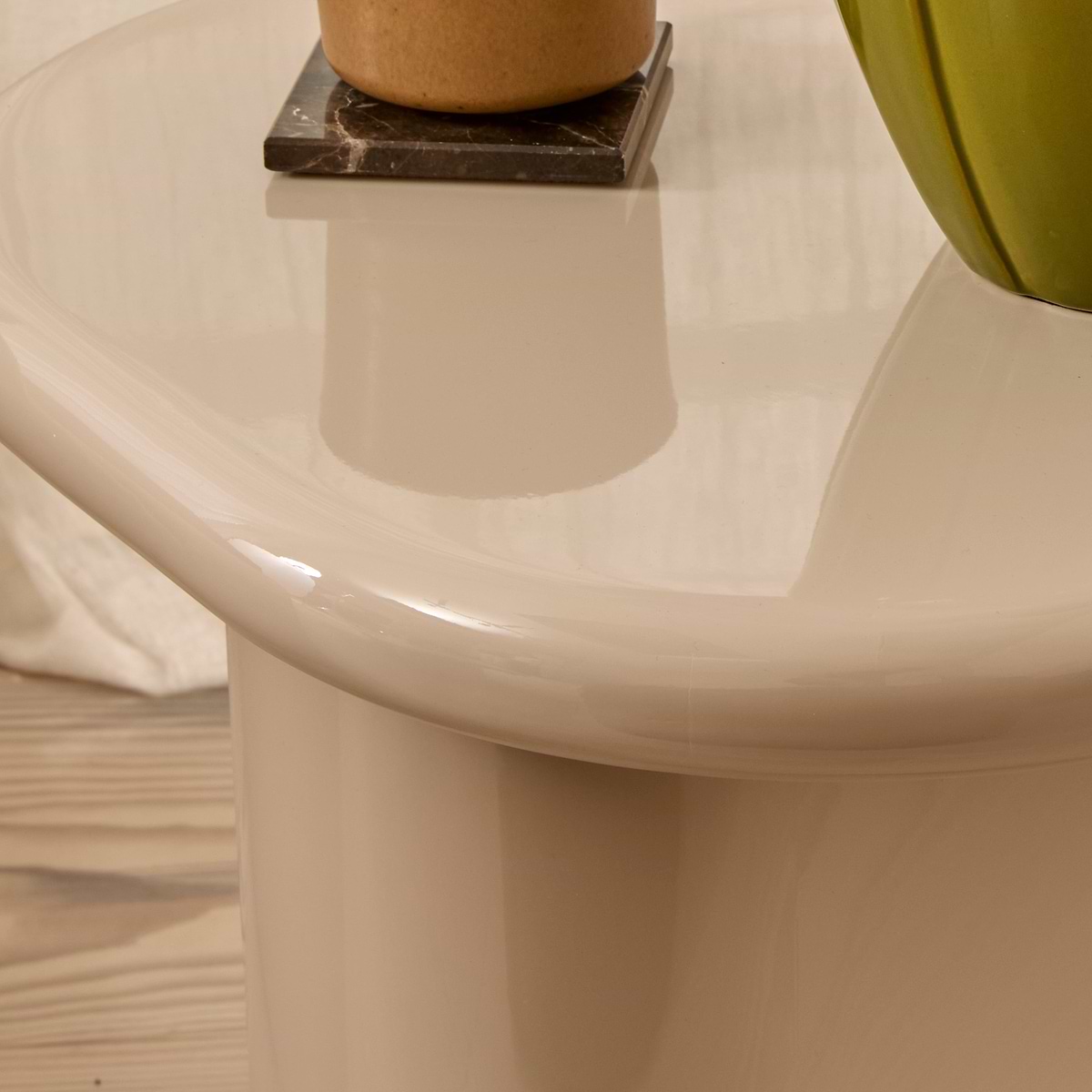 Rivington - High Gloss Ivory Rectangular Side Table