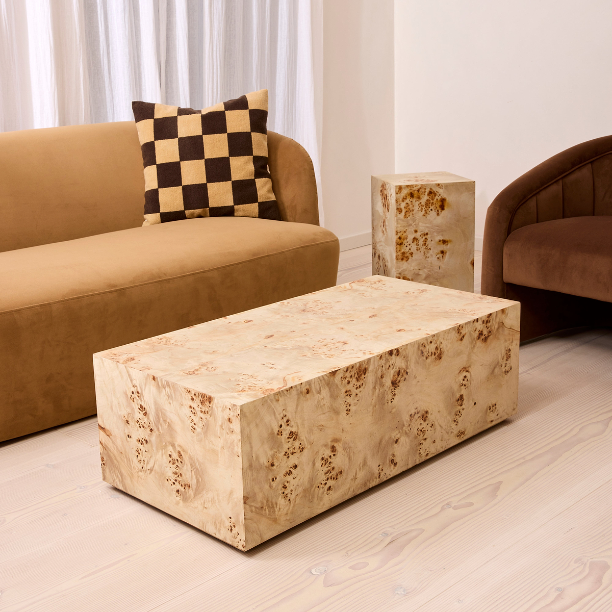 Willow - Natural Burl Wood Rectangular Coffee Table