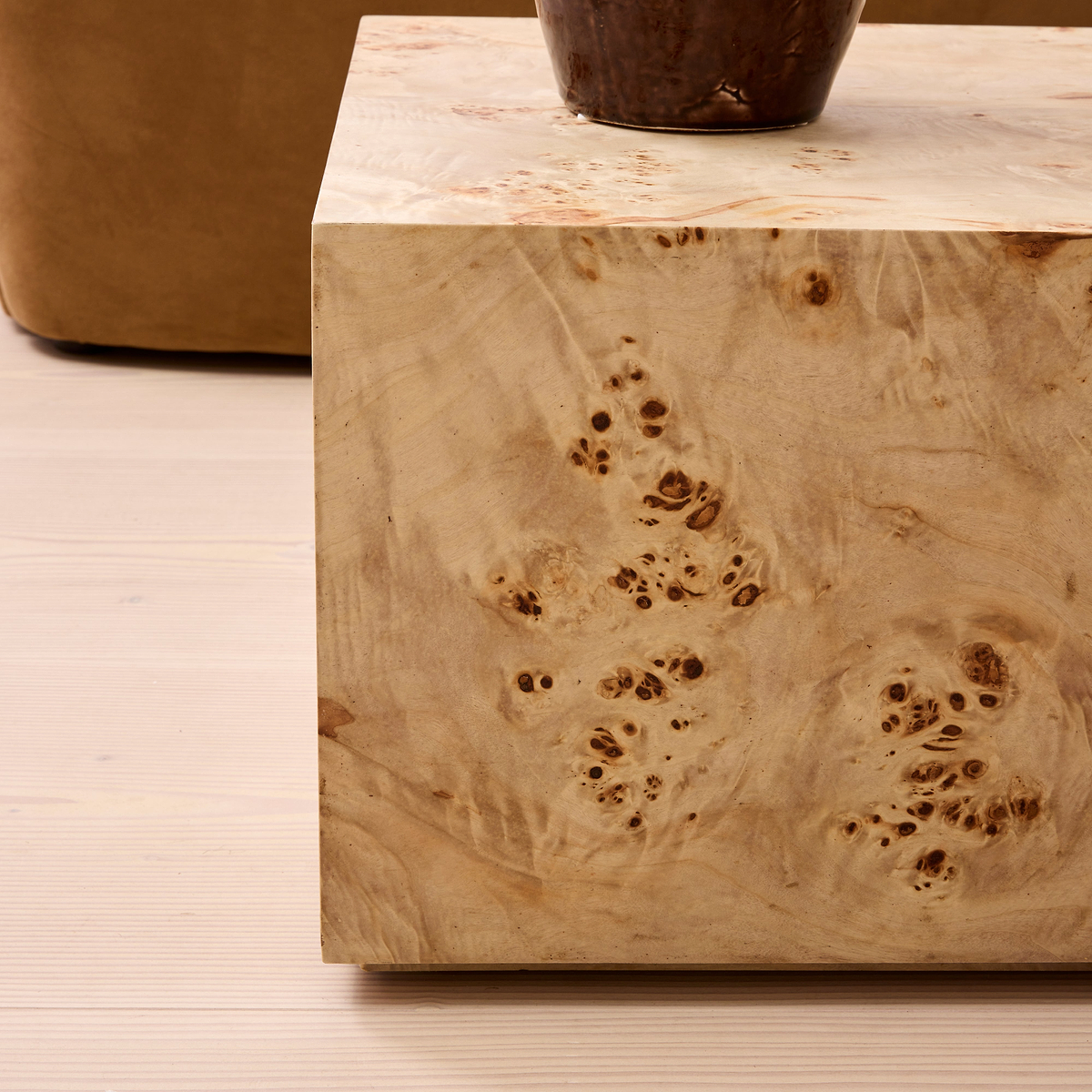 Willow - Natural Burl Wood Rectangular Coffee Table