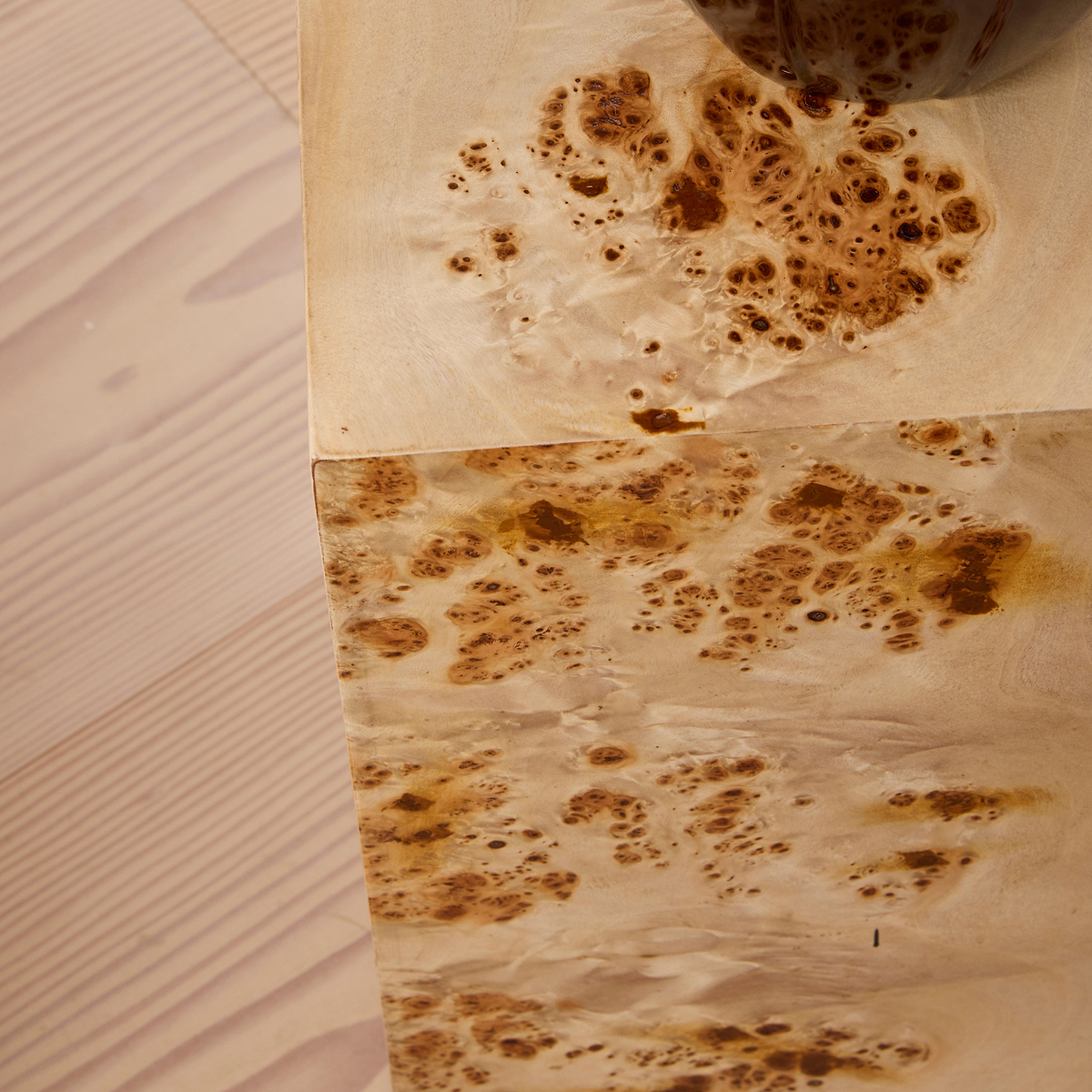 Willow - Natural Burl Wood Rectangular Side Table