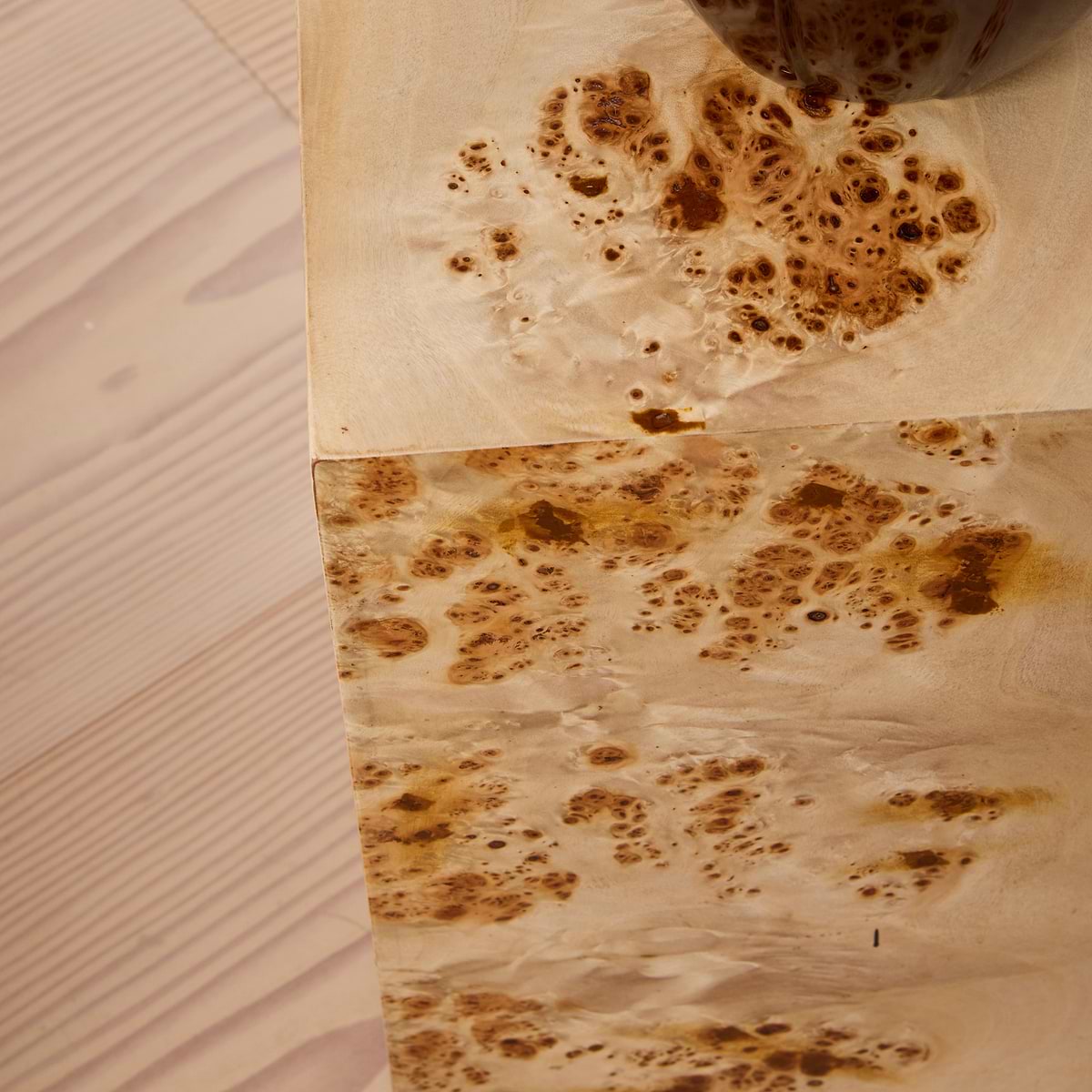 Willow - Natural Burl Wood Rectangular Side Table