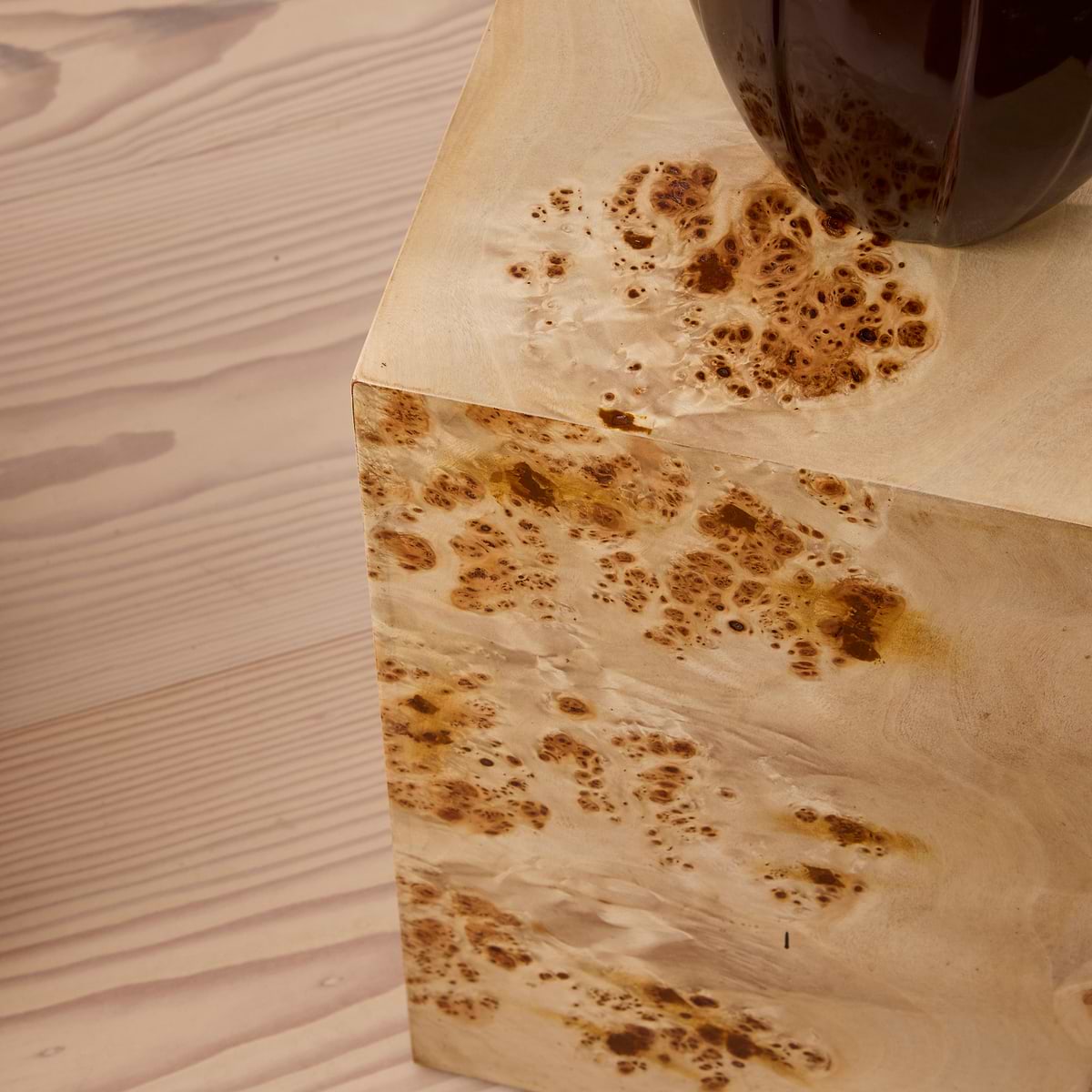 Willow - Natural Burl Wood Rectangular Side Table