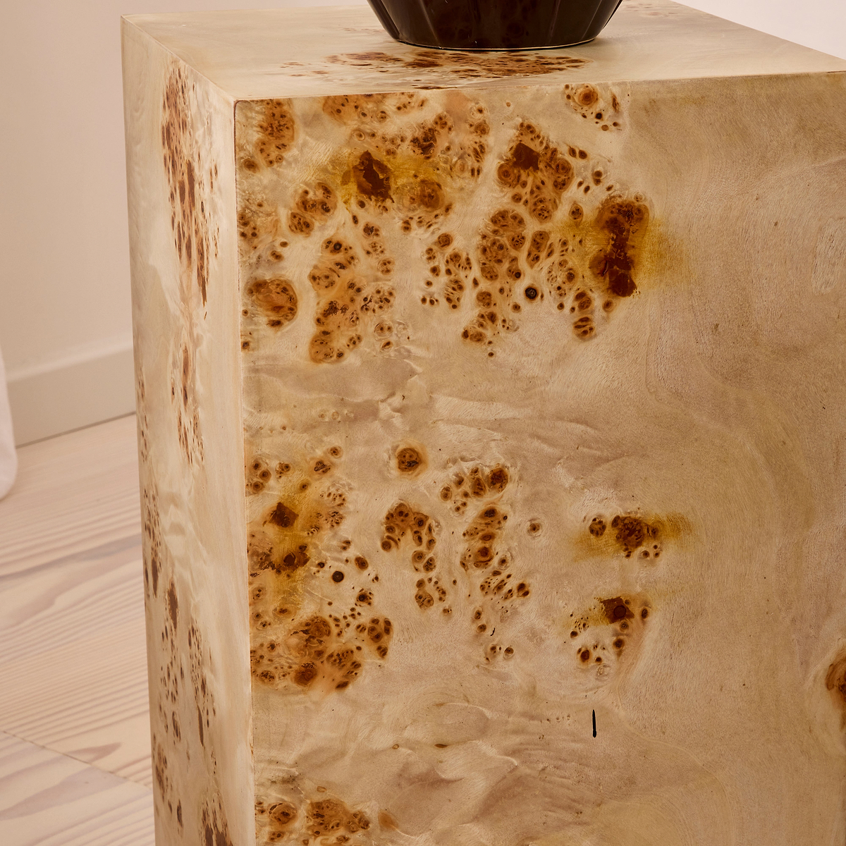 Willow - Natural Burl Wood Rectangular Side Table