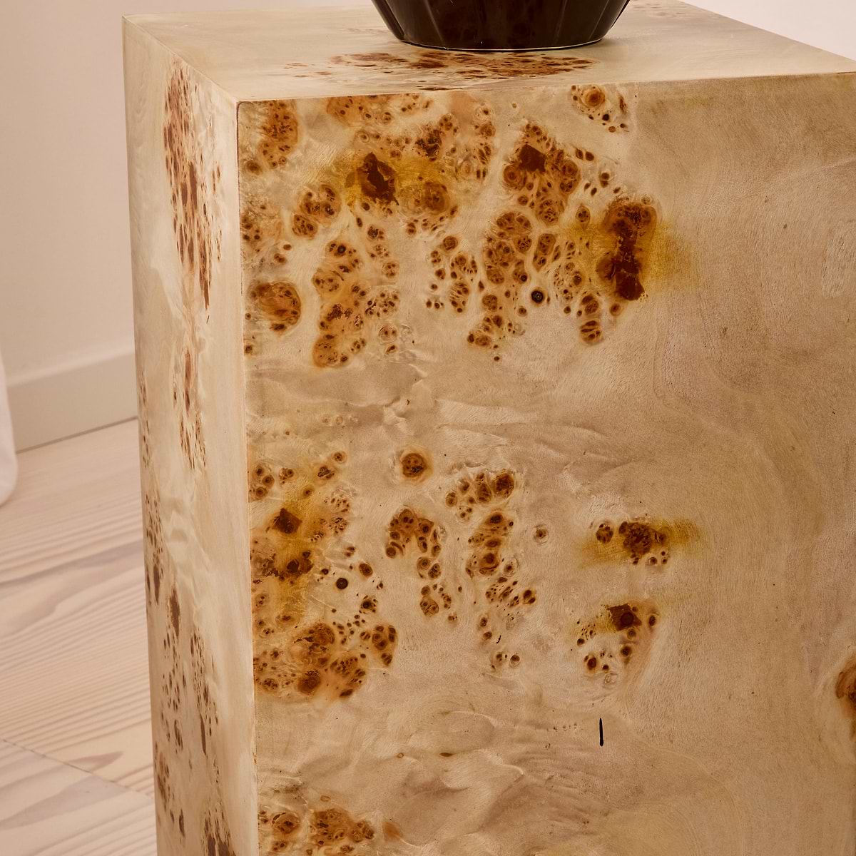 Willow - Natural Burl Wood Rectangular Side Table