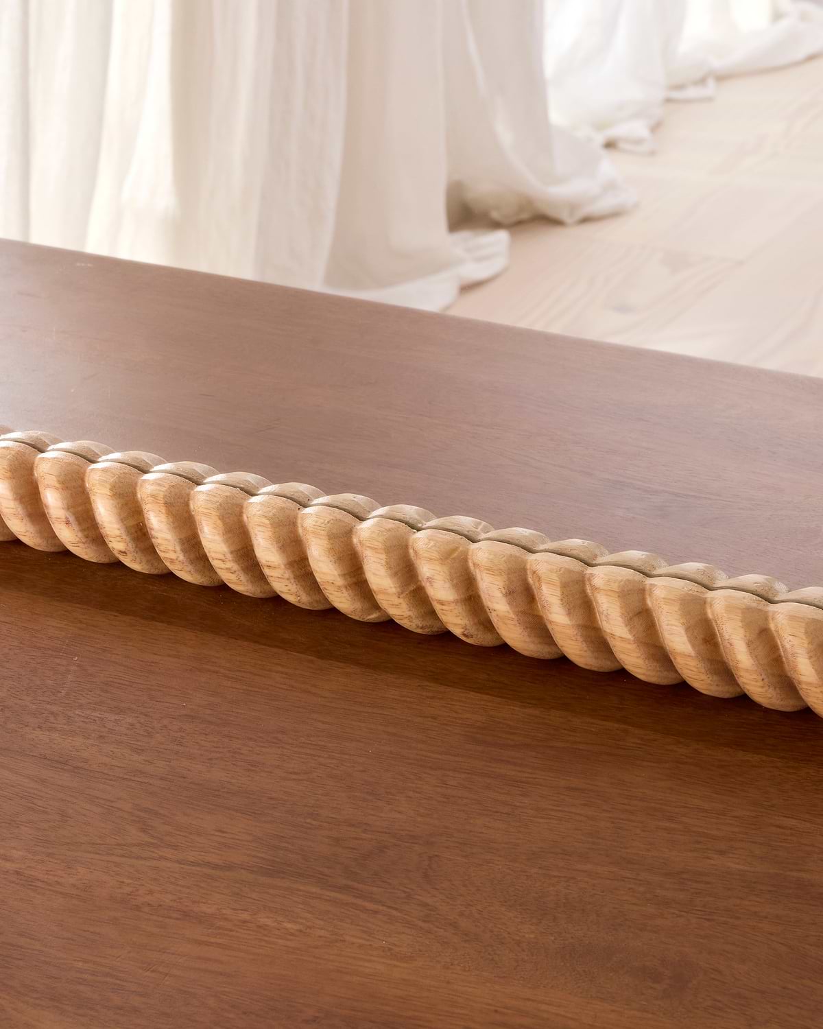 Cordelia - Light Wood Rope Twist Rectangular Wall Mirror 100cm x 70cm