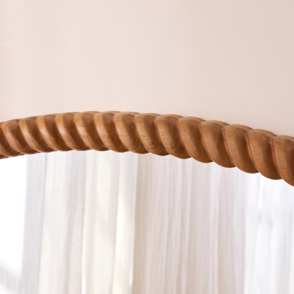 Cordelia - Warm Wood Rope Twist Rectangular Wall Mirror 100cm x 70cm