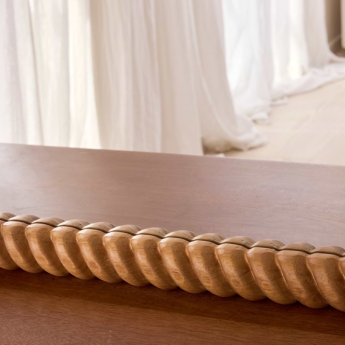 Cordelia - Warm Wood Rope Twist Rectangular Wall Mirror 100cm x 70cm
