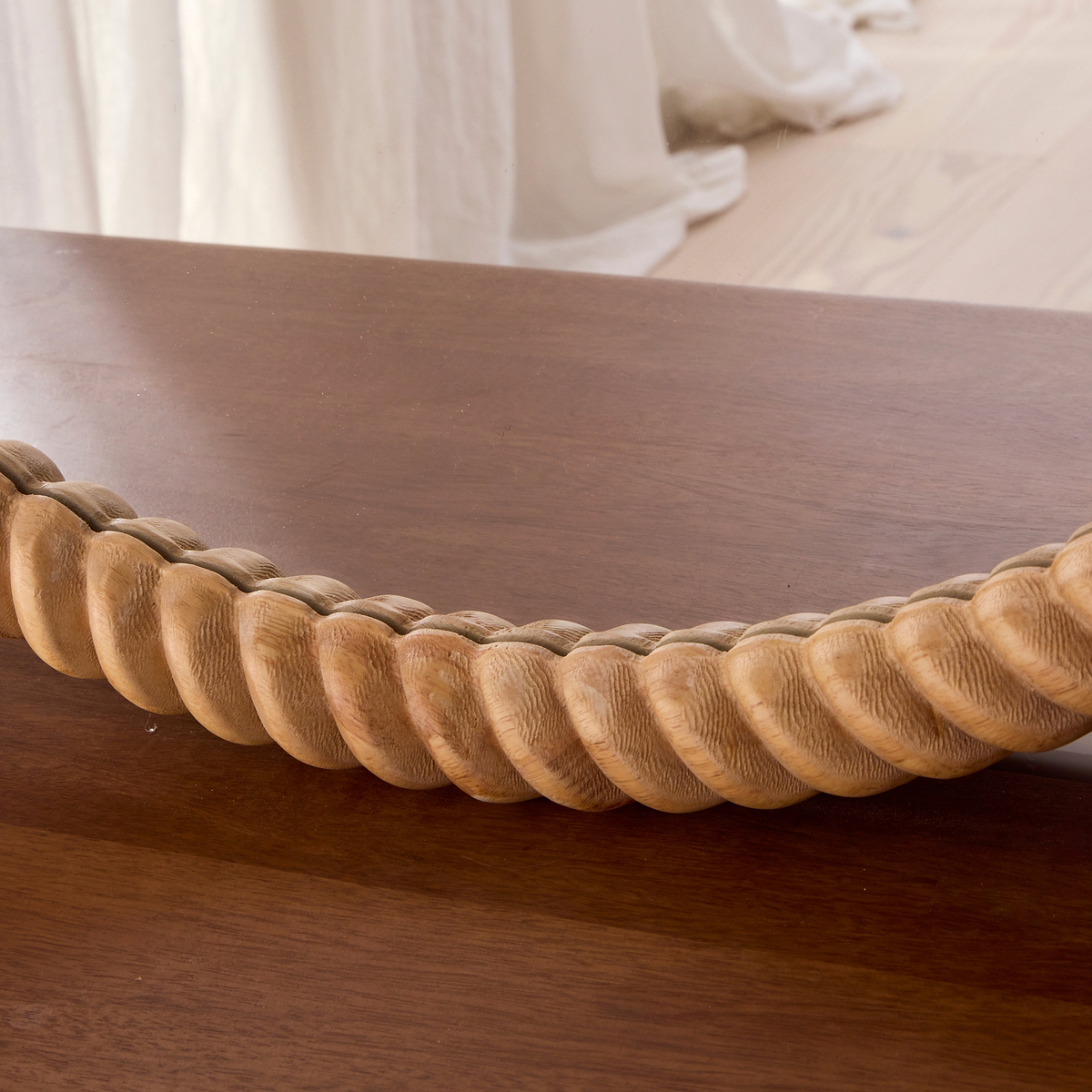 Cordelia - Light Wood Rope Twist Round Wall Mirror 80cm x 80cm