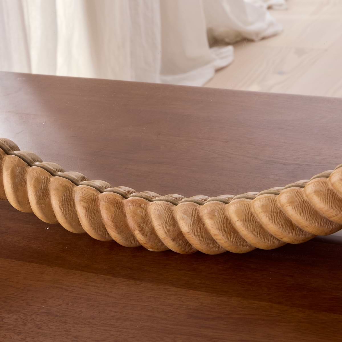 Cordelia - Light Wood Rope Twist Round Wall Mirror 80cm x 80cm