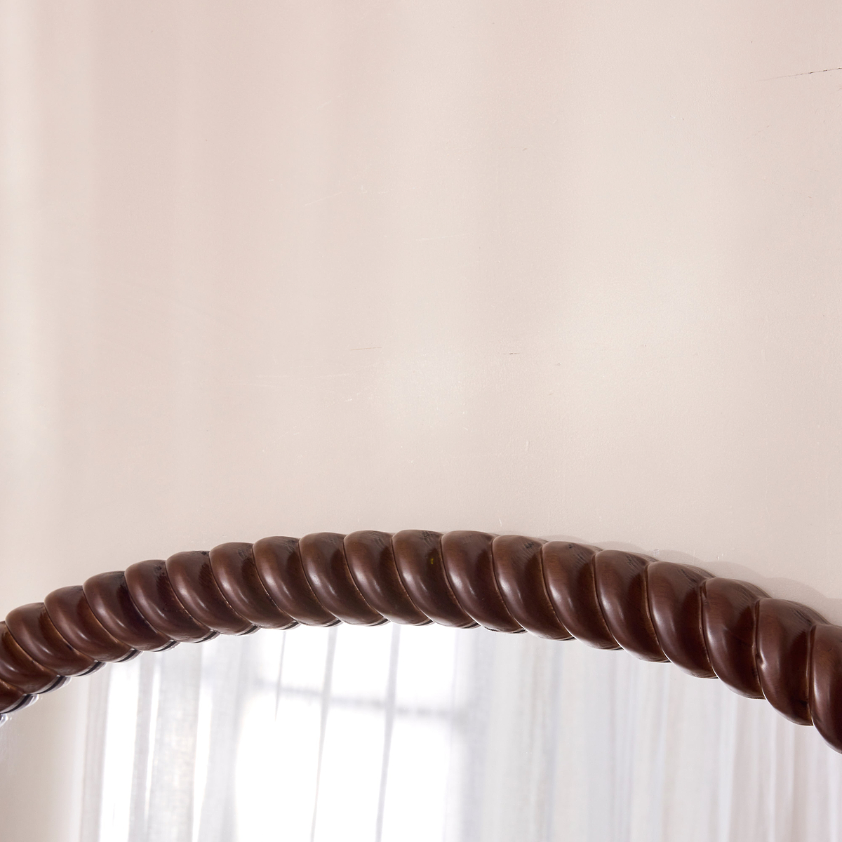 Cordelia - Dark Wood Rope Twist Full Length Arched Mirror 170cm x 80cm
