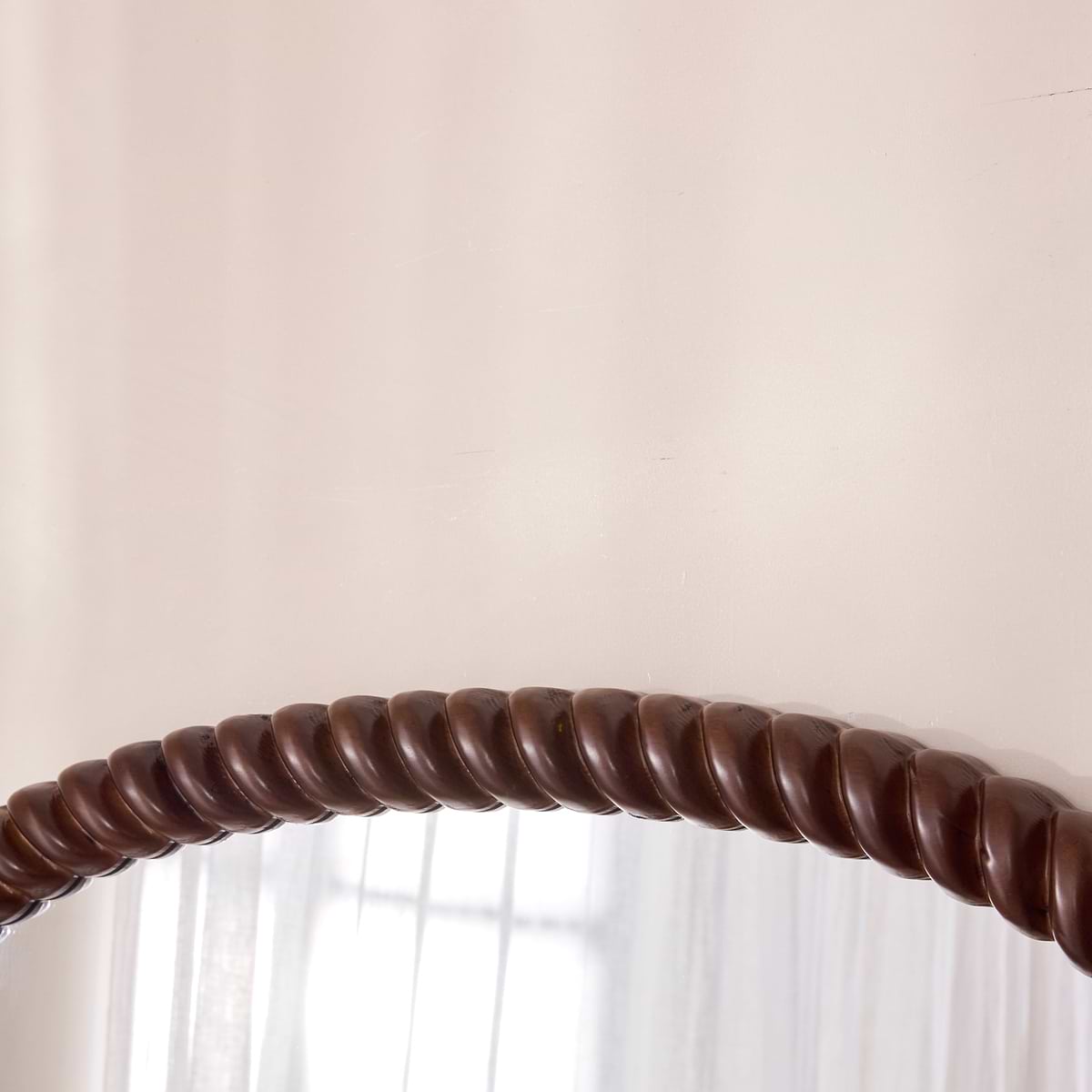Cordelia - Dark Wood Rope Twist Full Length Arched Mirror 170cm x 80cm