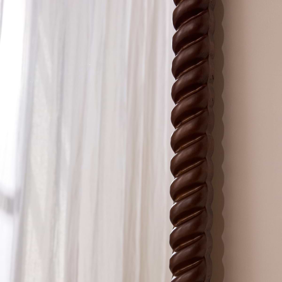 Cordelia - Dark Wood Rope Twist Full Length Arched Mirror 170cm x 80cm
