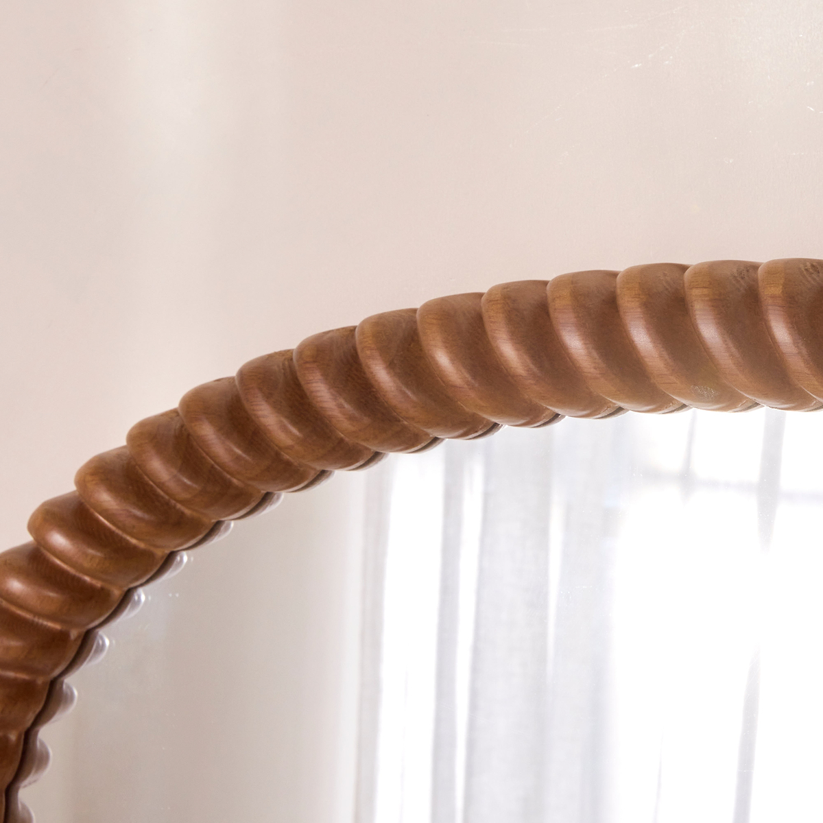 Cordelia - Warm Wood Rope Twist Full Length Arched Mirror 170cm x 80cm