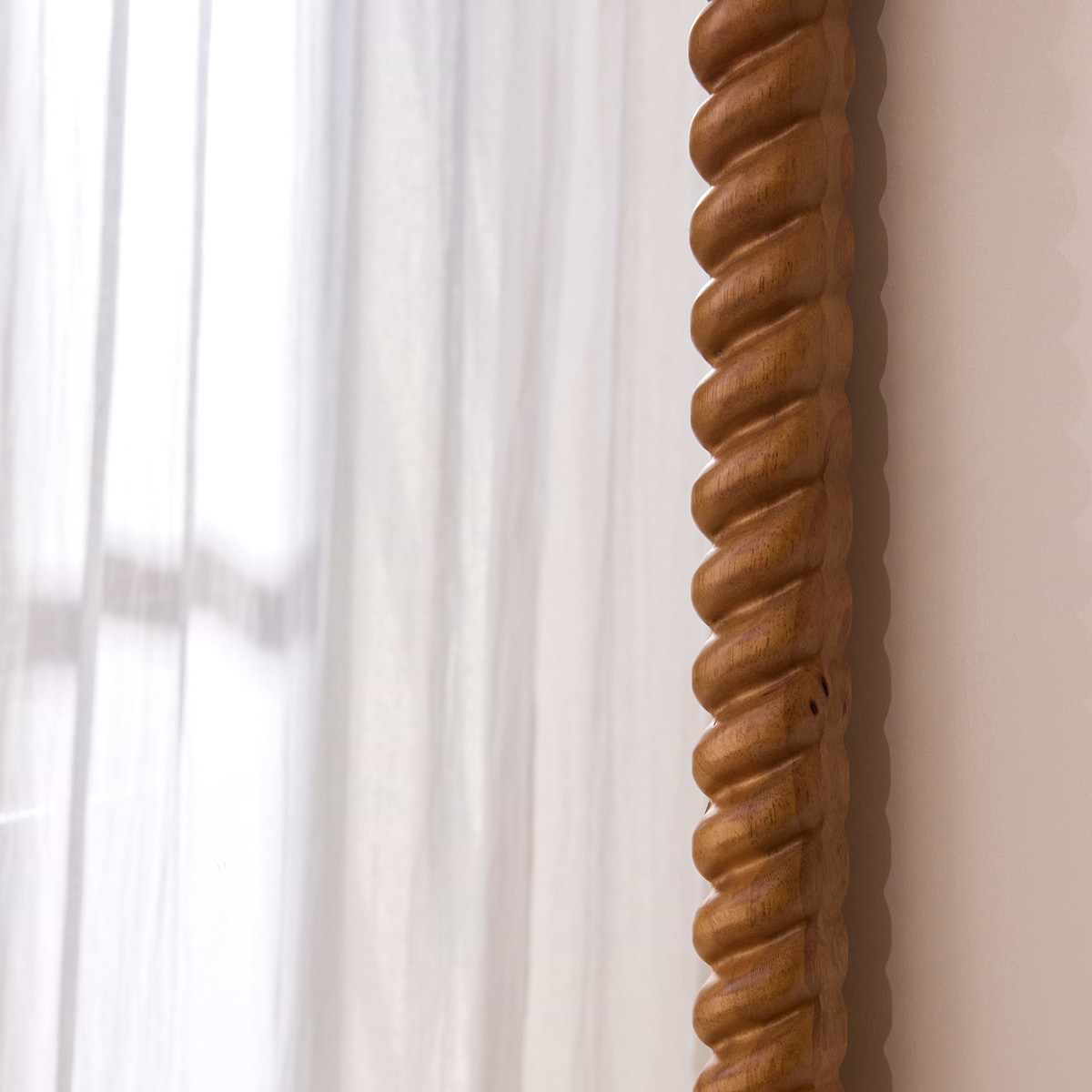 Cordelia - Warm Wood Rope Twist Full Length Arched Mirror 170cm x 80cm