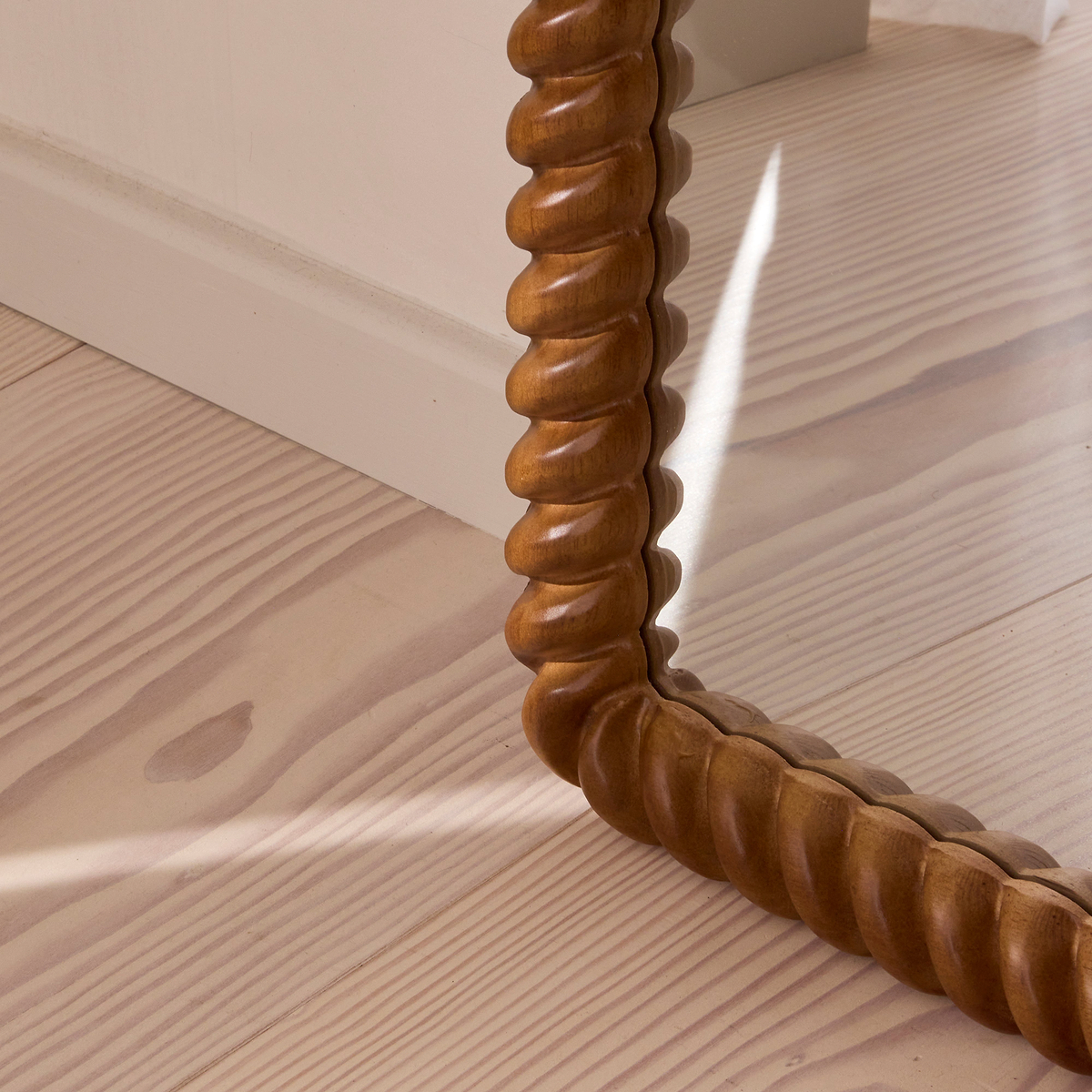 Cordelia - Warm Wood Rope Twist Full Length Arched Mirror 170cm x 80cm