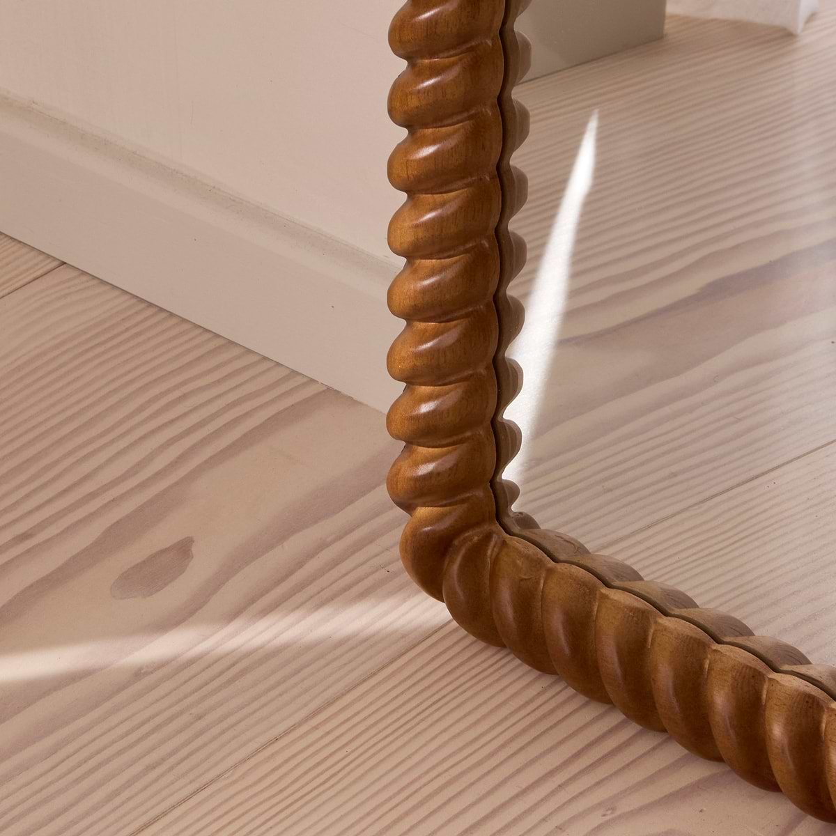 Cordelia - Warm Wood Rope Twist Full Length Arched Mirror 170cm x 80cm