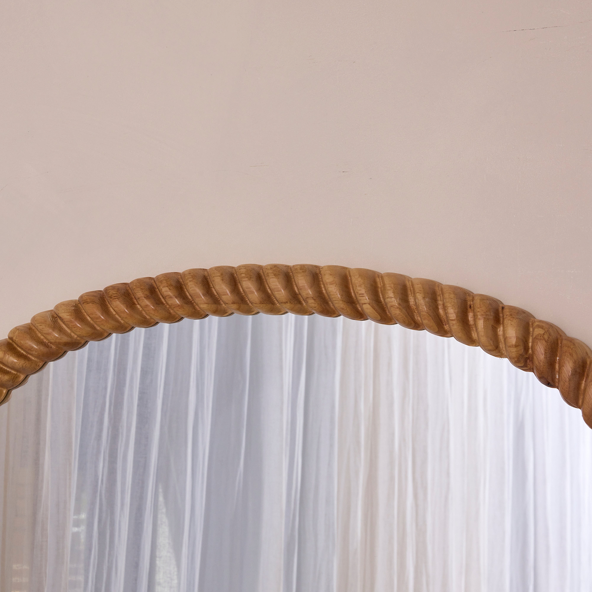 Cordelia - Light Wood Rope Twist Full Length Arched Mirror 170cm x 80cm