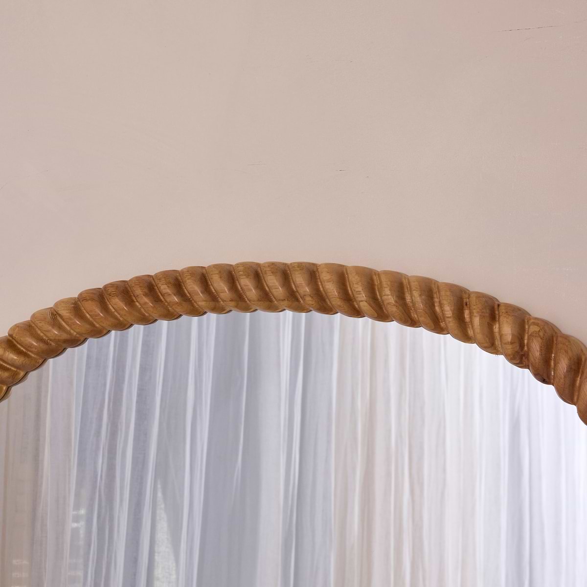 Cordelia - Light Wood Rope Twist Full Length Arched Mirror 170cm x 80cm