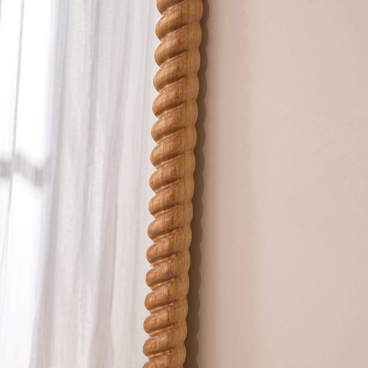 Cordelia - Light Wood Rope Twist Full Length Arched Mirror 170cm x 80cm