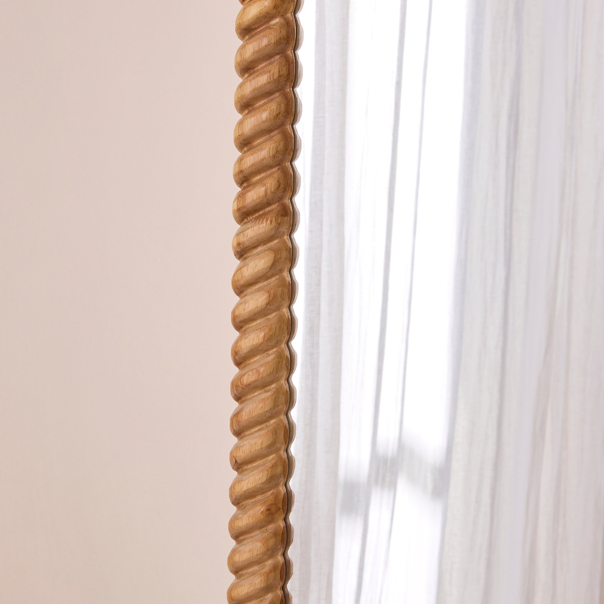 Cordelia - Light Wood Rope Twist Full Length Arched Mirror 170cm x 80cm