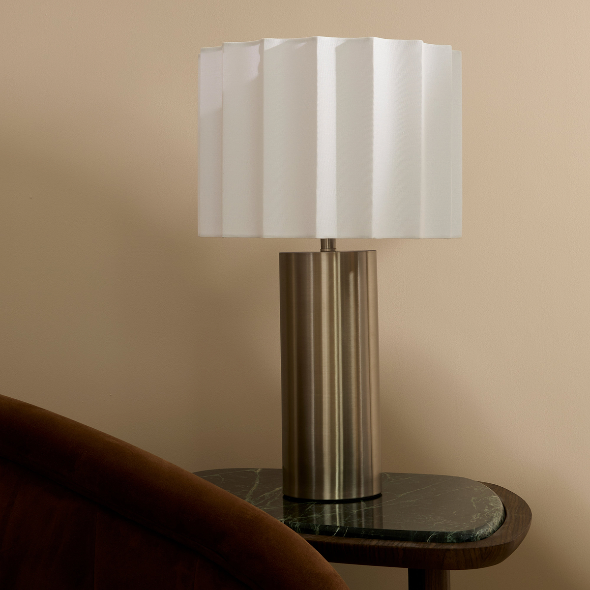 Castella - Brushed Steel Scallop Shade Table Lamp