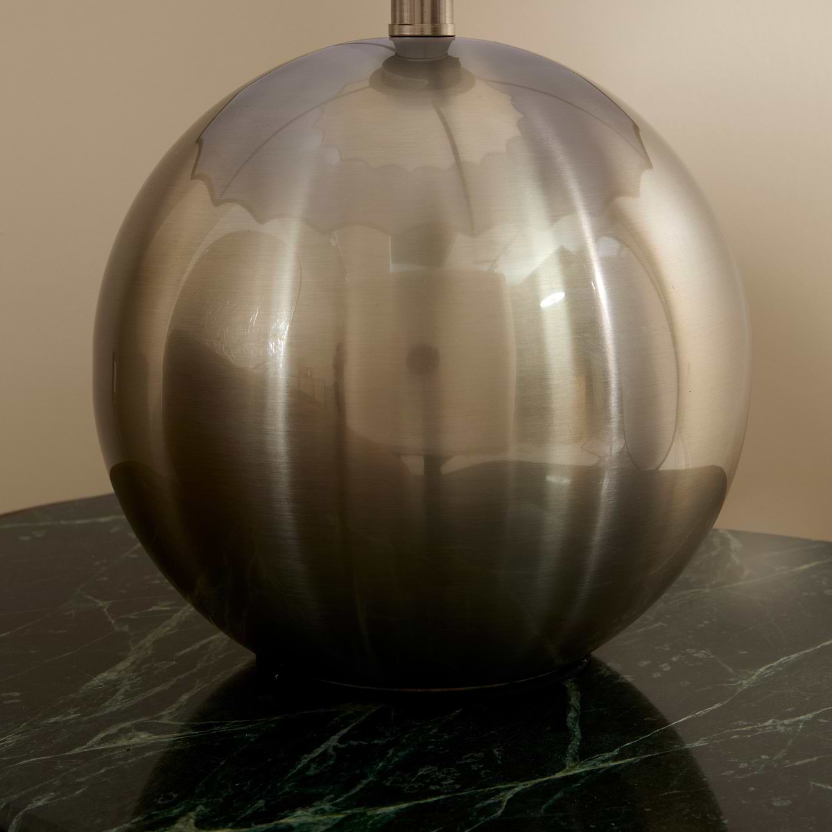 Caia - Brushed Steel Scallop Shade Table Lamp