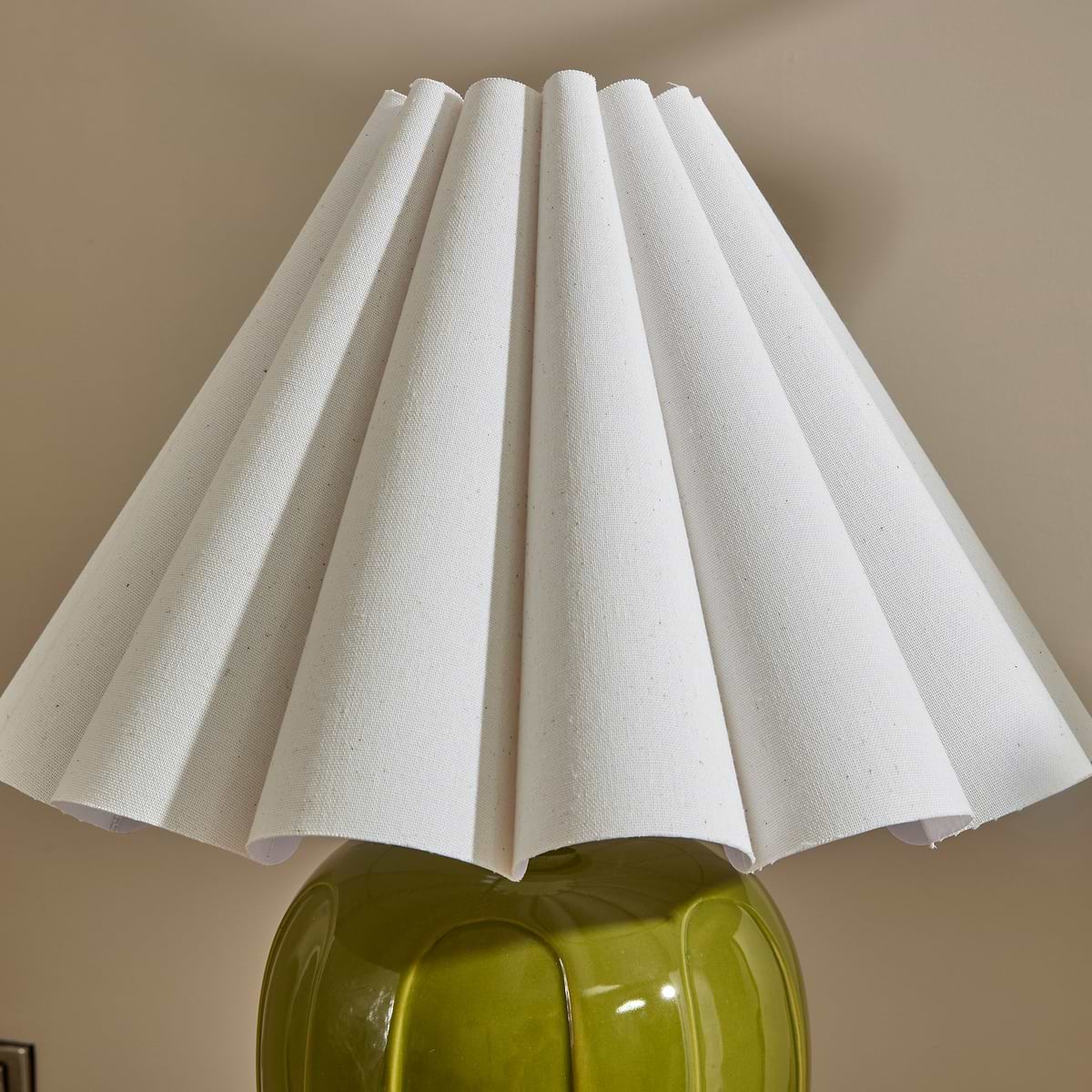 Orla - Olive Gloss Ceramic Scallop Shade Table Lamp