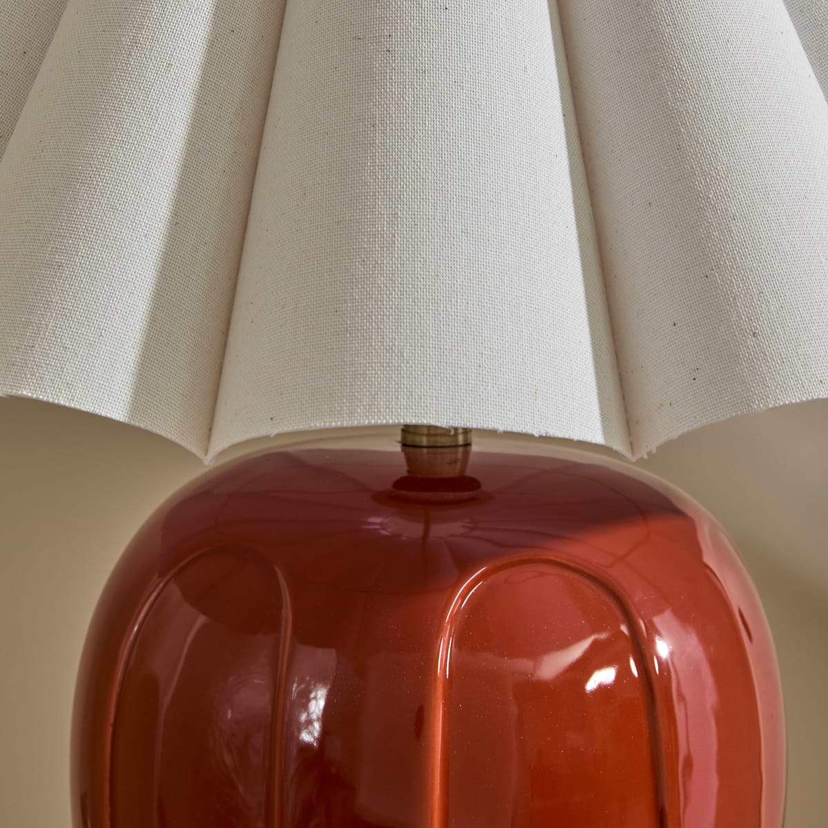 Orla - Terracotta Gloss Ceramic Scallop Shade Table Lamp