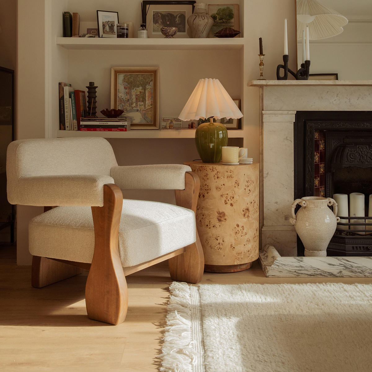 Orla - Olive Gloss Ceramic Scallop Shade Table Lamp
