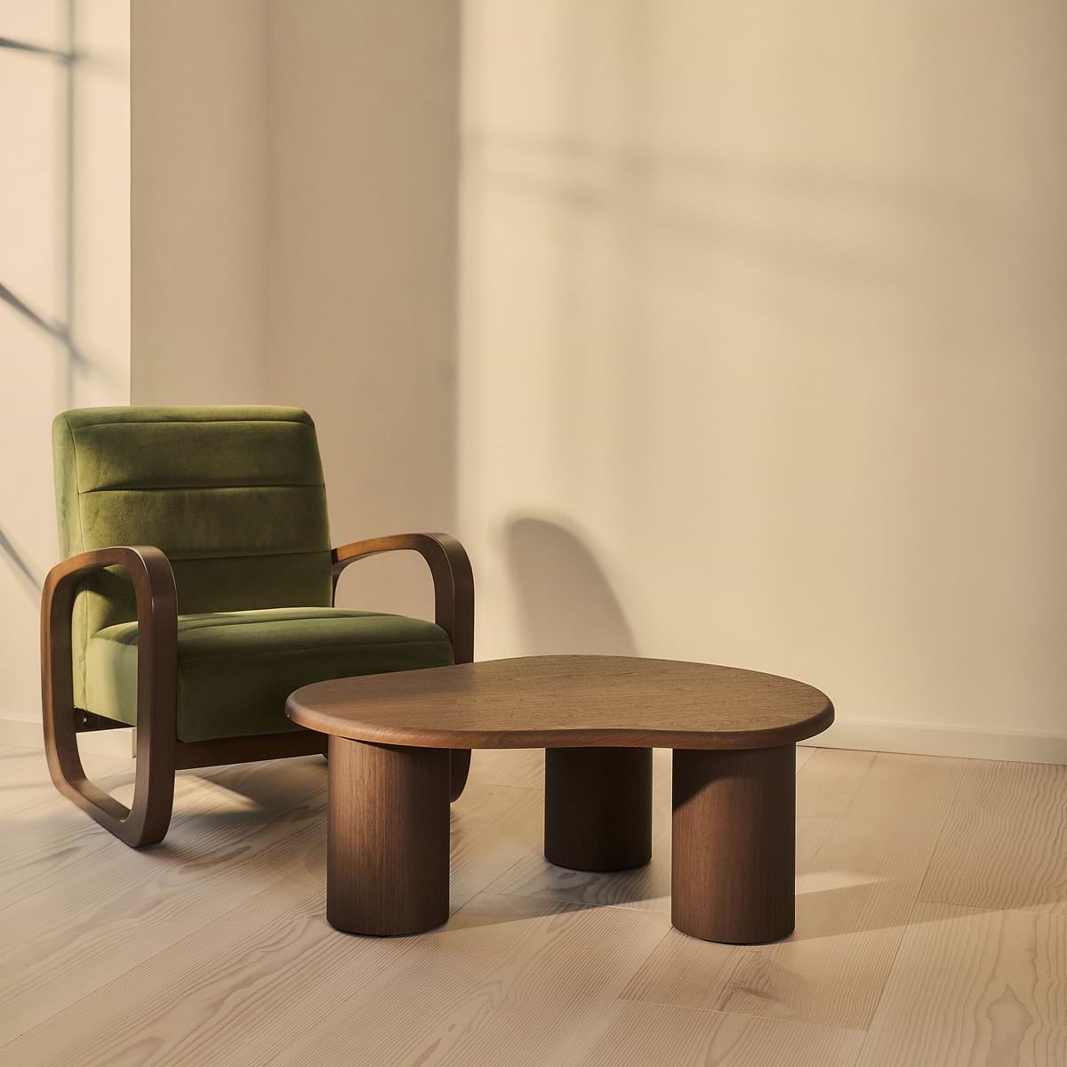 Savanna - Dark Wood Irregular Wooden Coffee Table