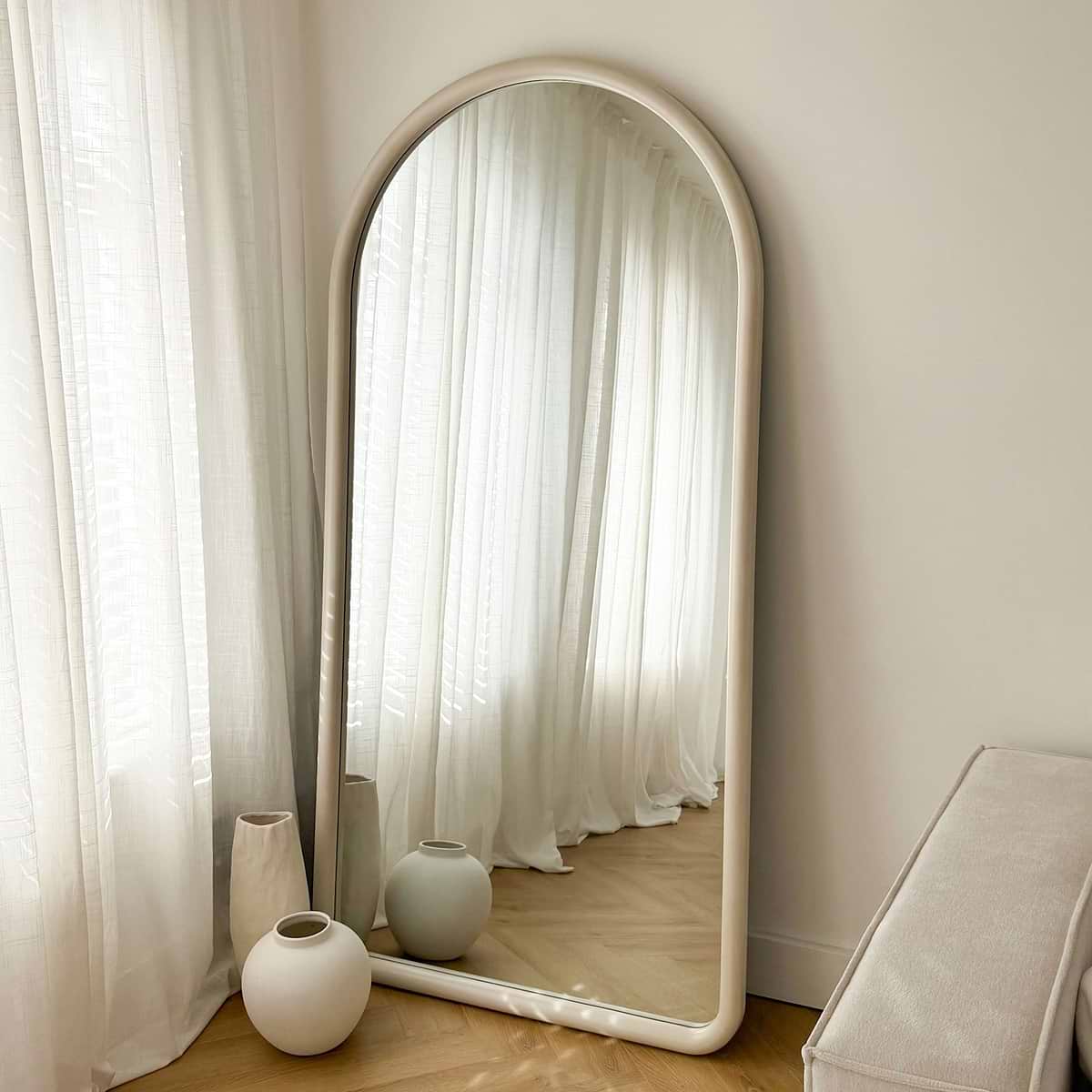 Amora - Full Length Large Arched Concrete Mirror 180cm x 90cm