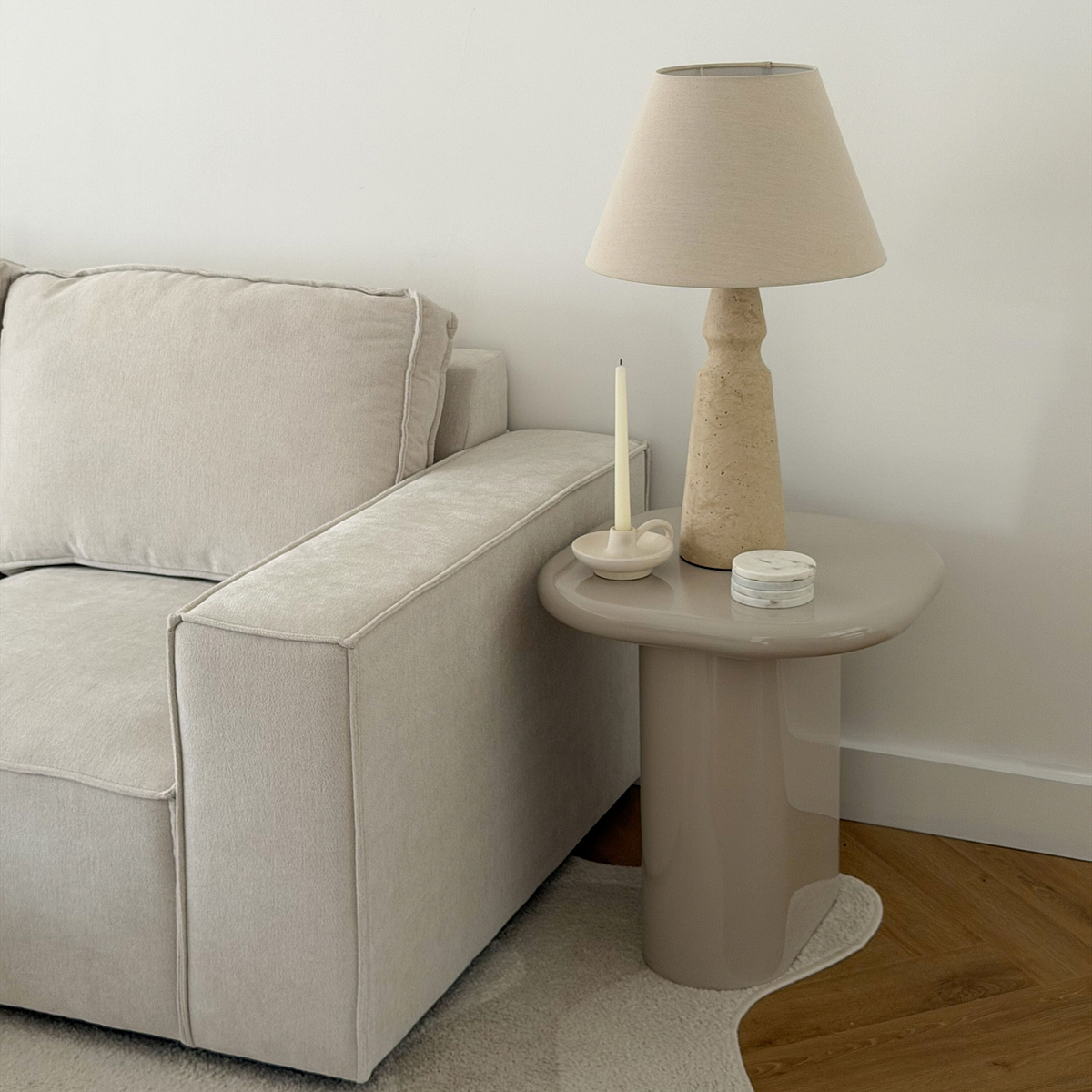 Rivington - High Gloss Ivory Rectangular Side Table