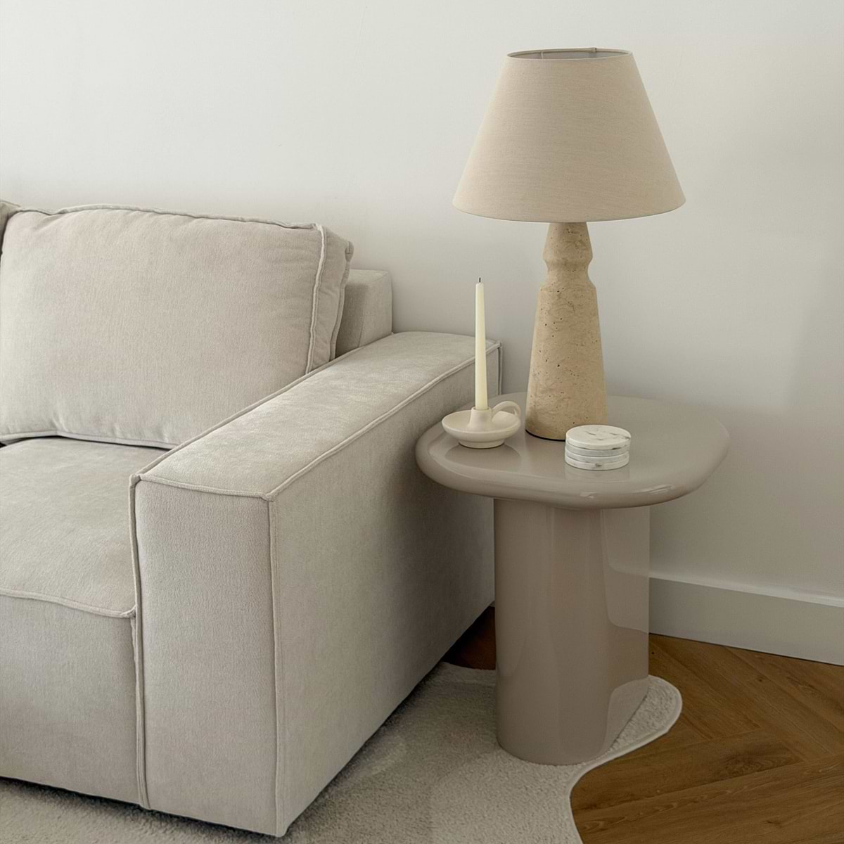 Rivington - High Gloss Ivory Rectangular Side Table