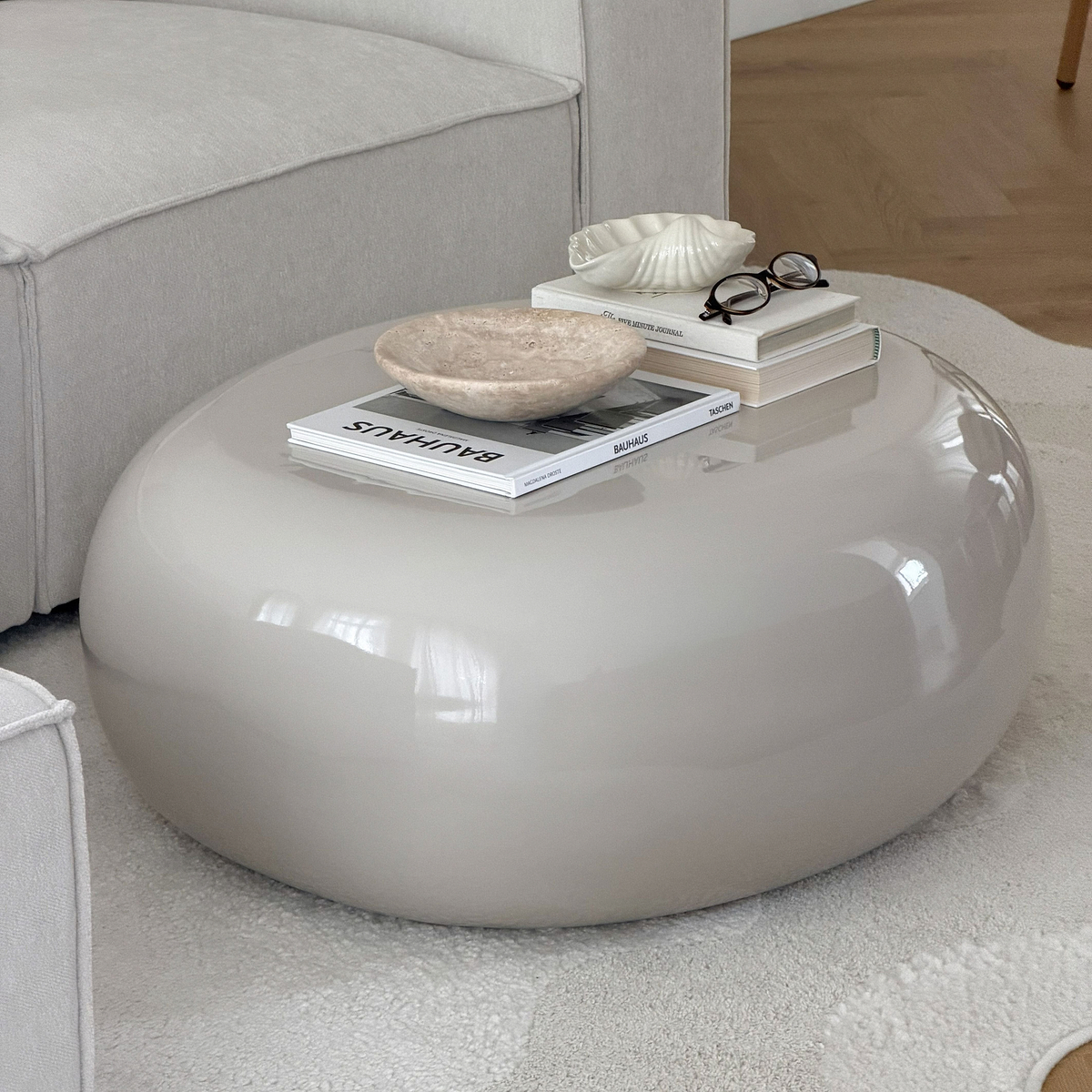 Rivington - High Gloss Ivory Large Pebble Coffee Table