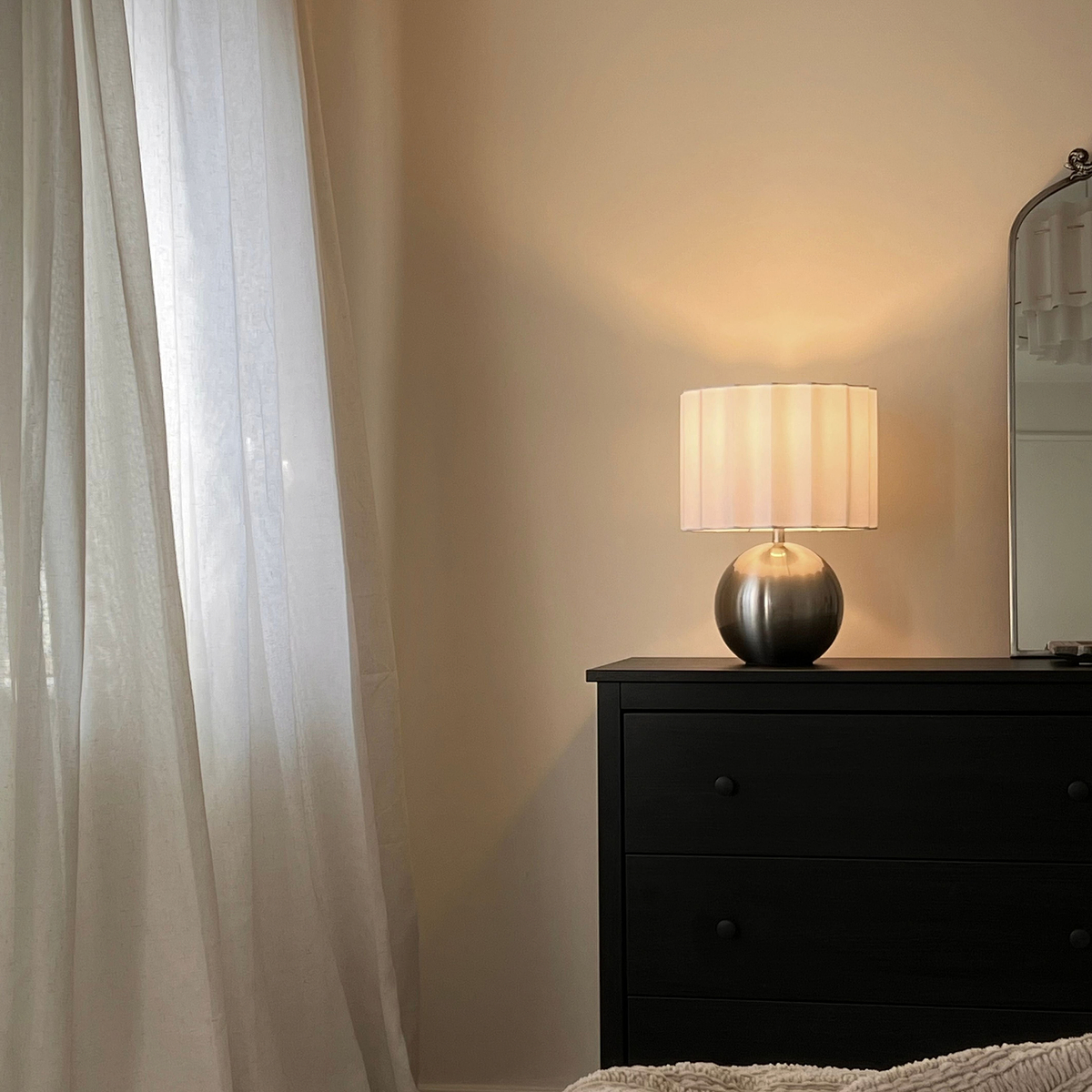 Caia - Brushed Steel Scallop Shade Table Lamp