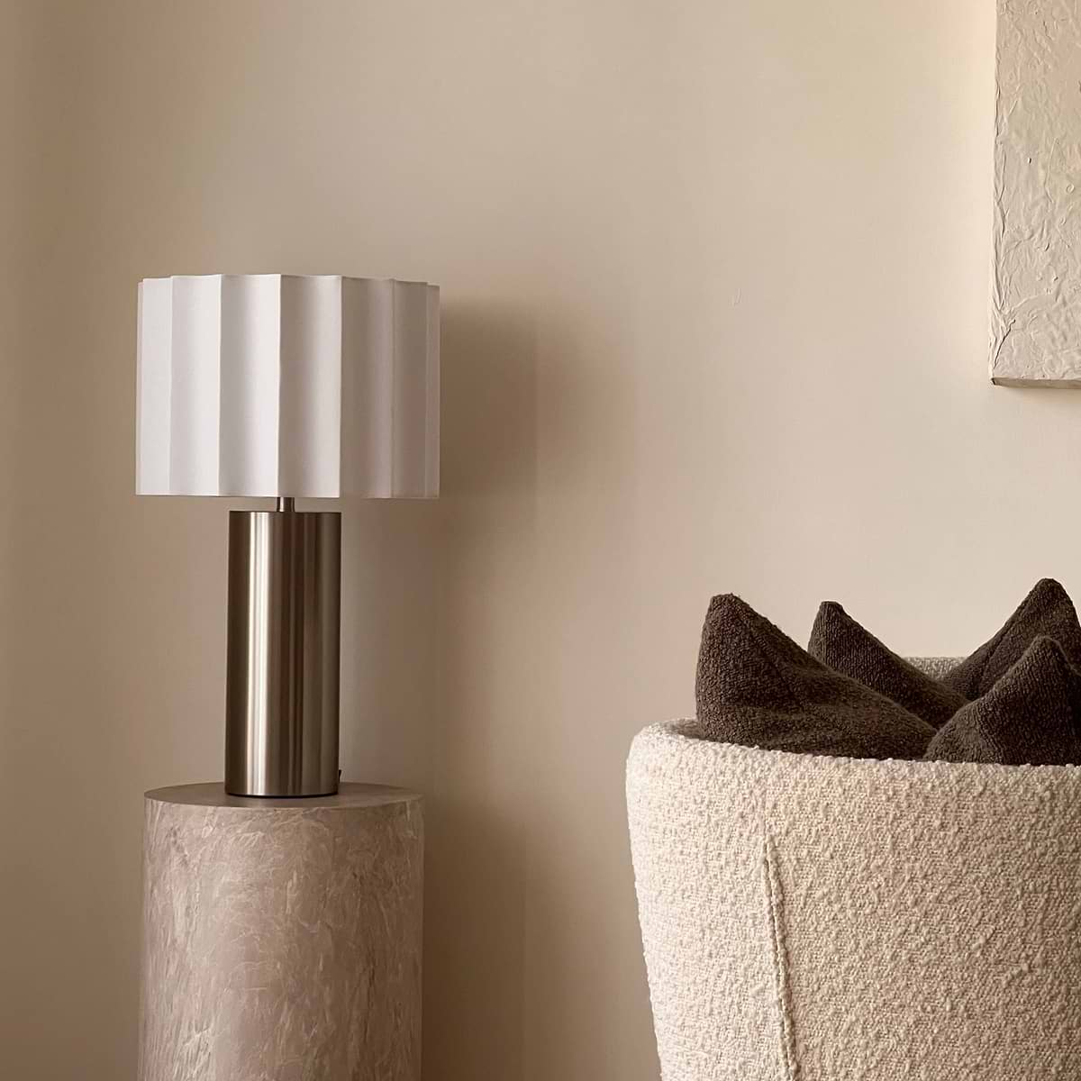 Castella - Brushed Steel Scallop Shade Table Lamp