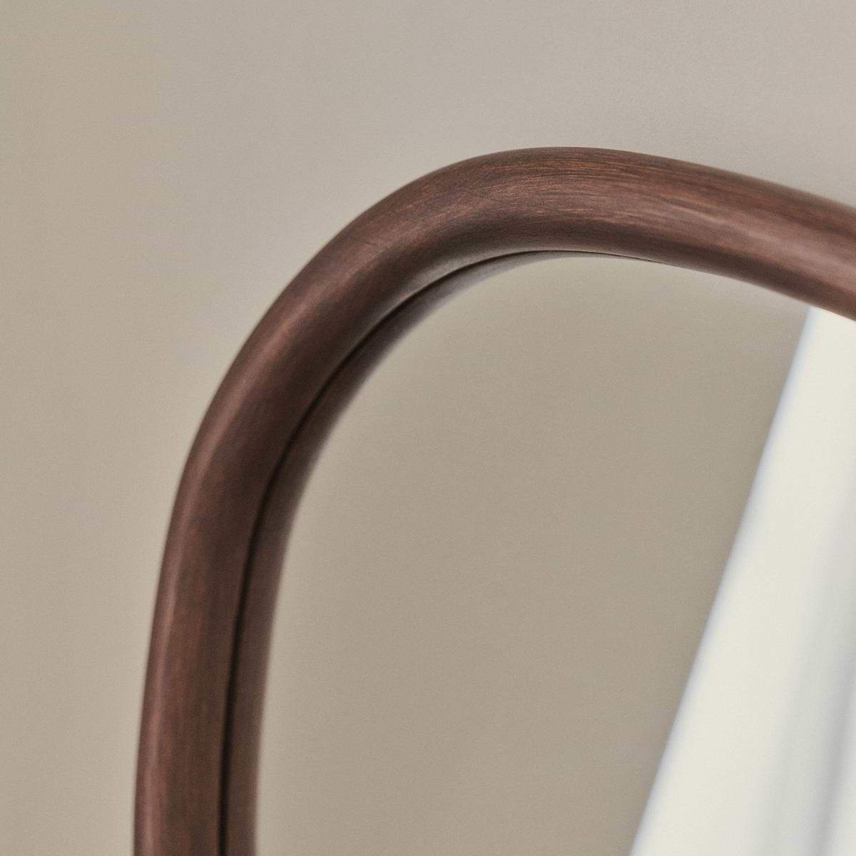 Aaliyah - Dark Wood Irregular Wall Mirror 42cm x 35cm
