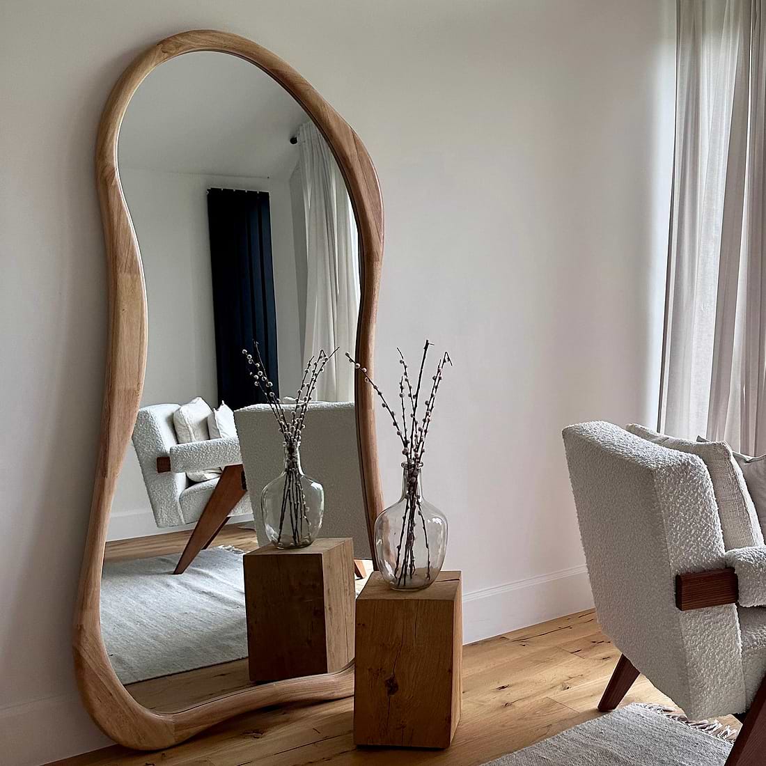 Arcurva Large Full Length Light Irregular Mirror 170cm x 85cm