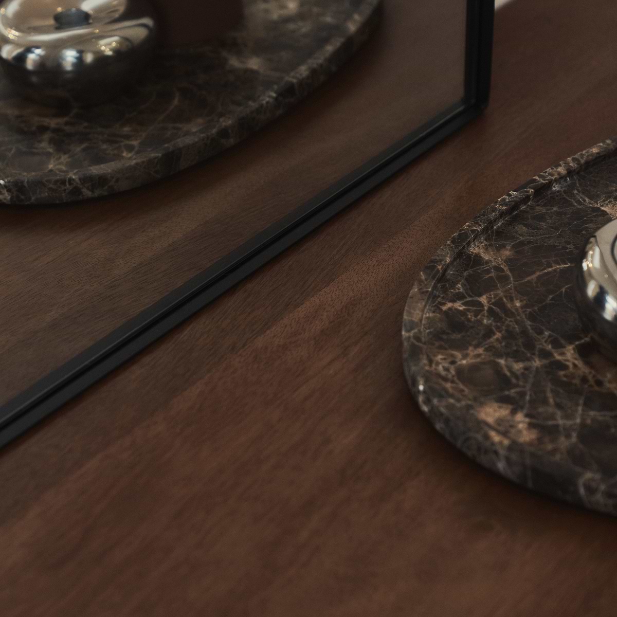 Aria - Black Metal Overmantle Wall Mirror 100cm x 70cm