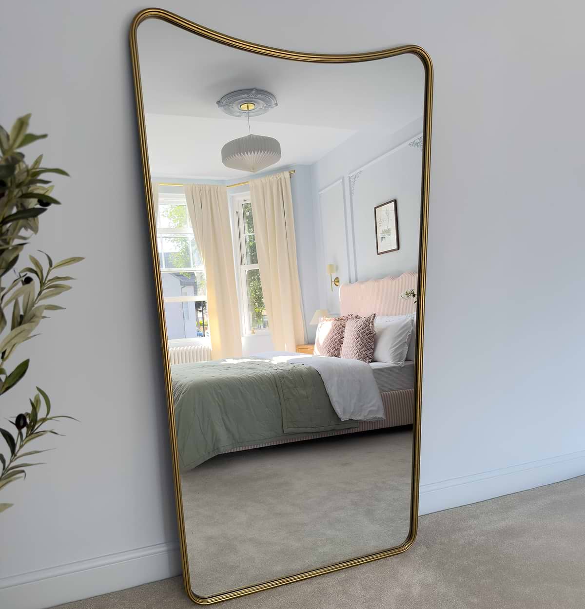 Louis - Gold Full Length Curved Metal Mirror 180cm x 100cm
