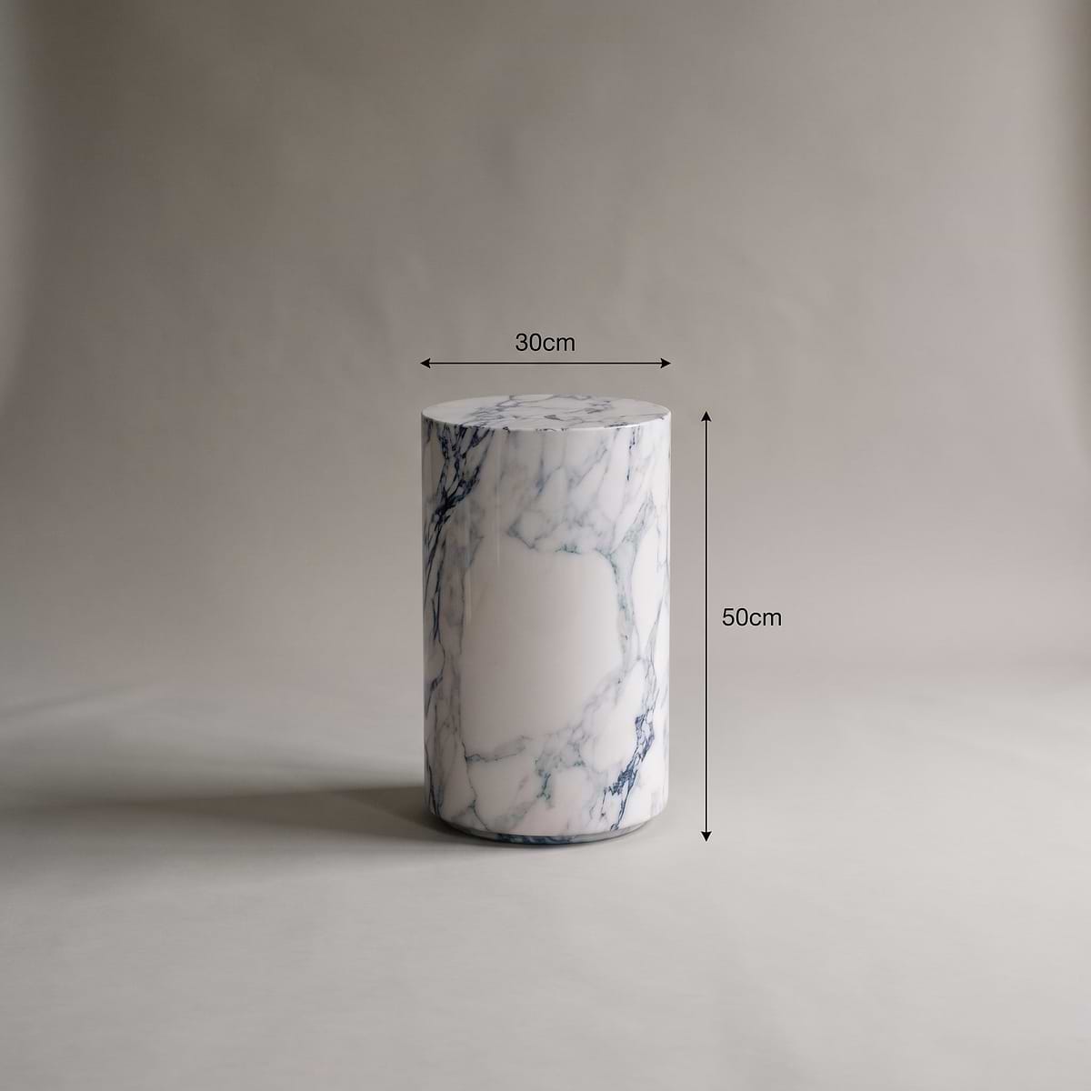 Atella - Arabescato Round Premium Solid Marble Side Table