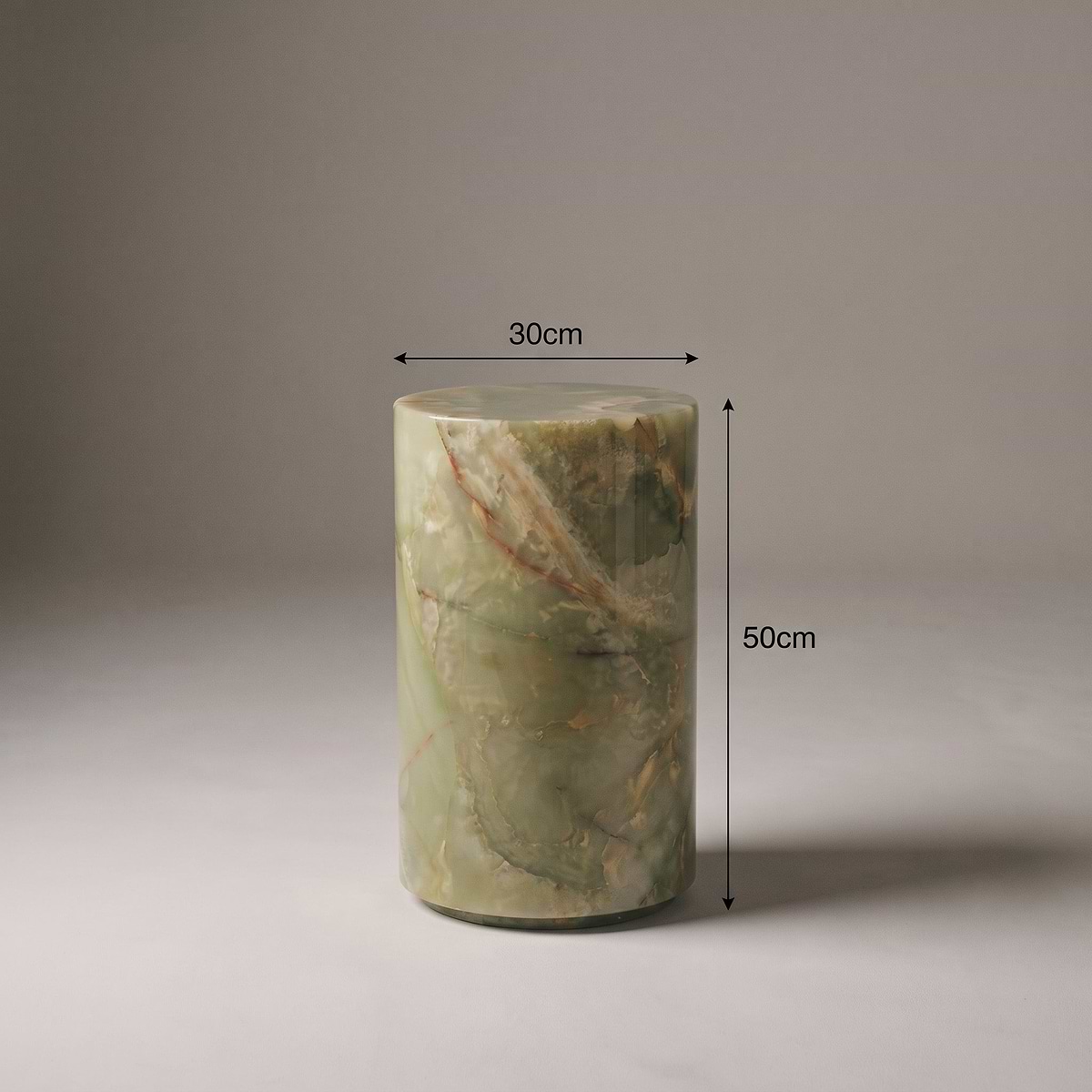 Atella - Green Onyx Round Premium Solid Marble Side Table