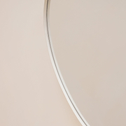 Ecru metal pond shaped irregular wall mirror closeup