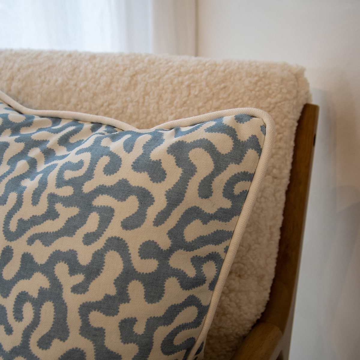 Pakko - Blue Printed Fabric Cushion