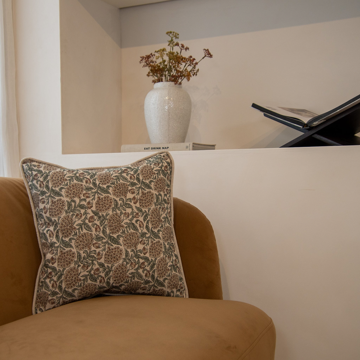 Erisha - Teal Printed Fabric Cushion