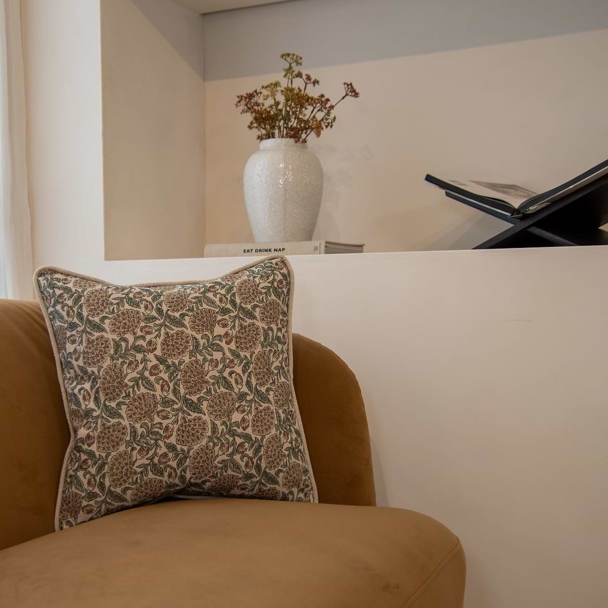 Erisha - Teal Printed Fabric Cushion